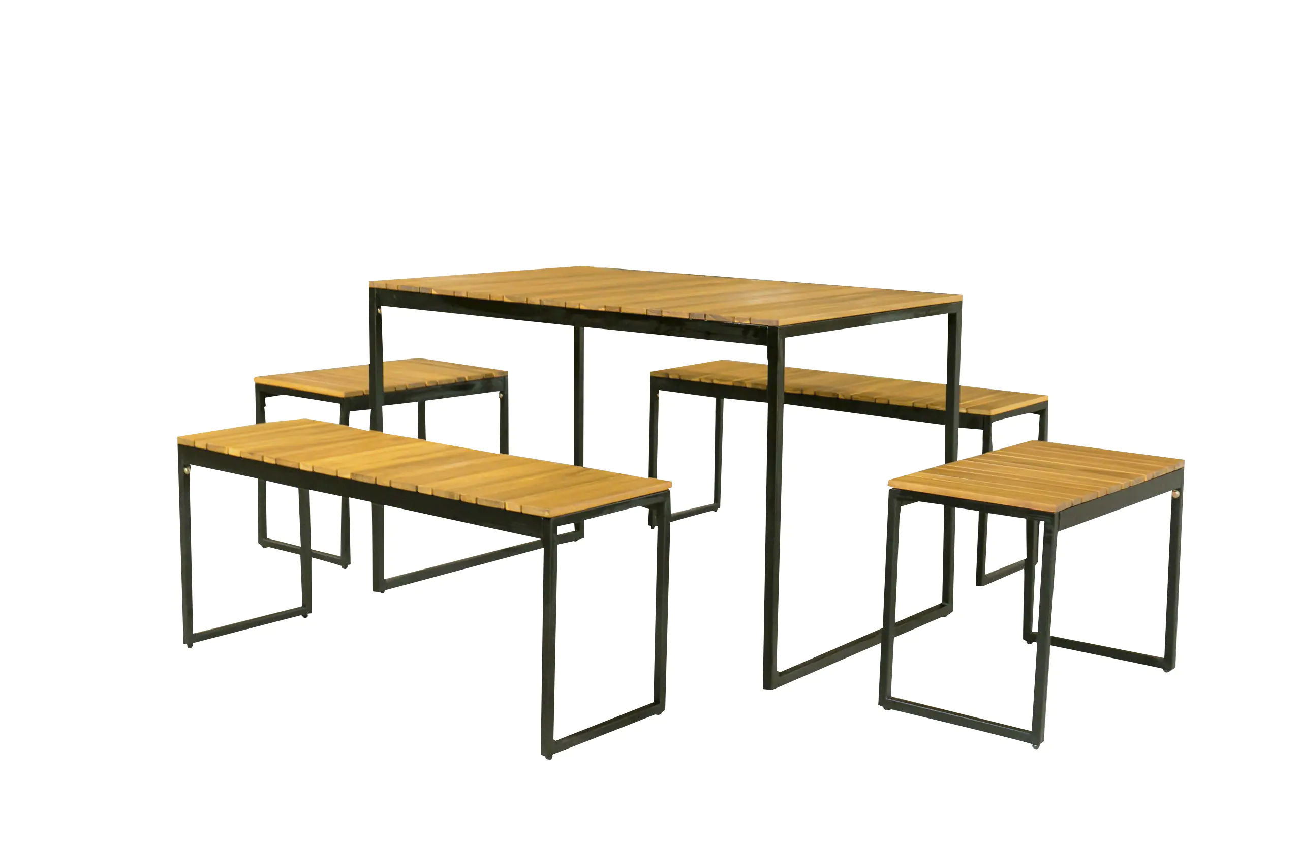 Primaster Bistro-Set Palma Aluminium/Holz