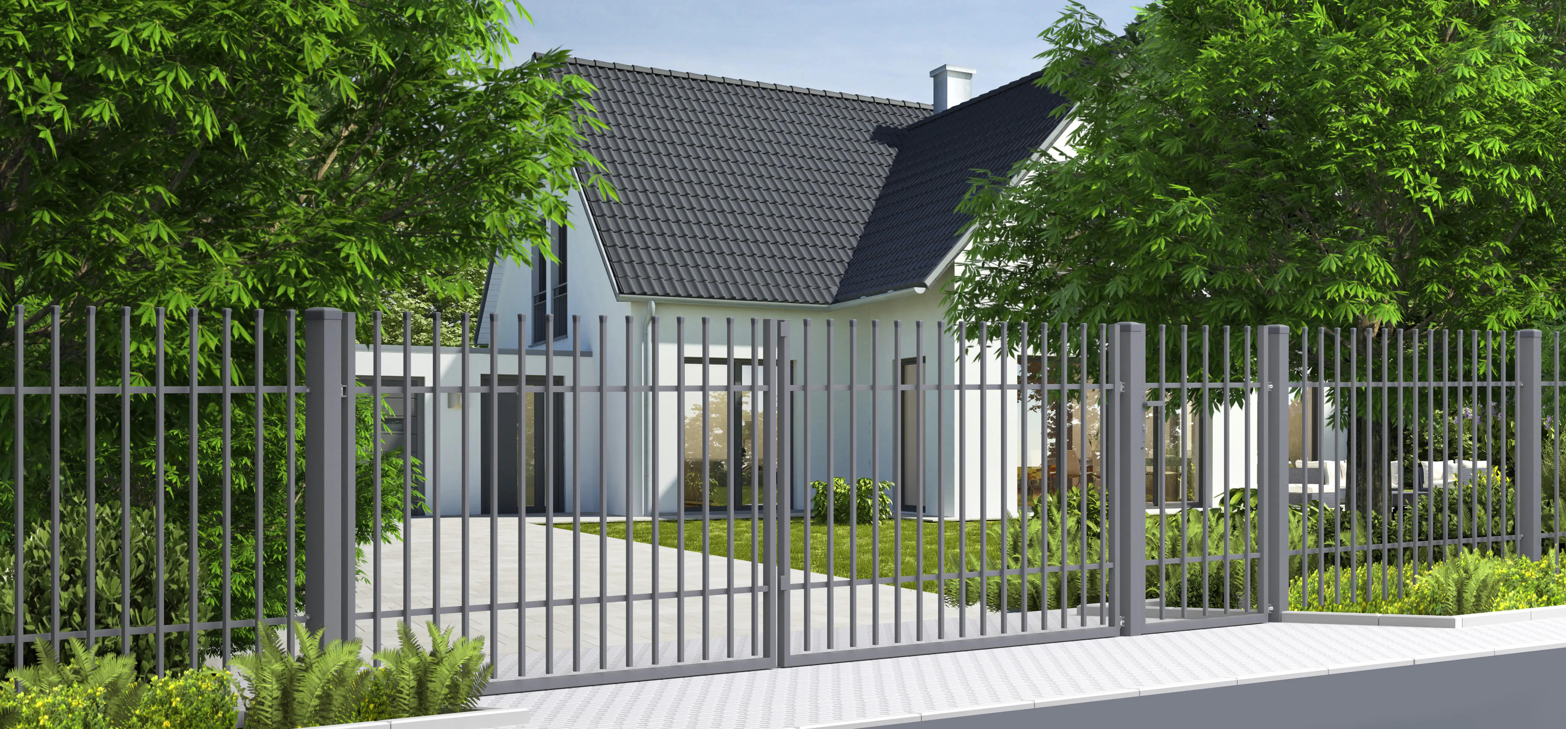 5901122317494_1 Polbram Einzeltor Linus 100 links 90 x 100 cm, RAL-Farbe 7016