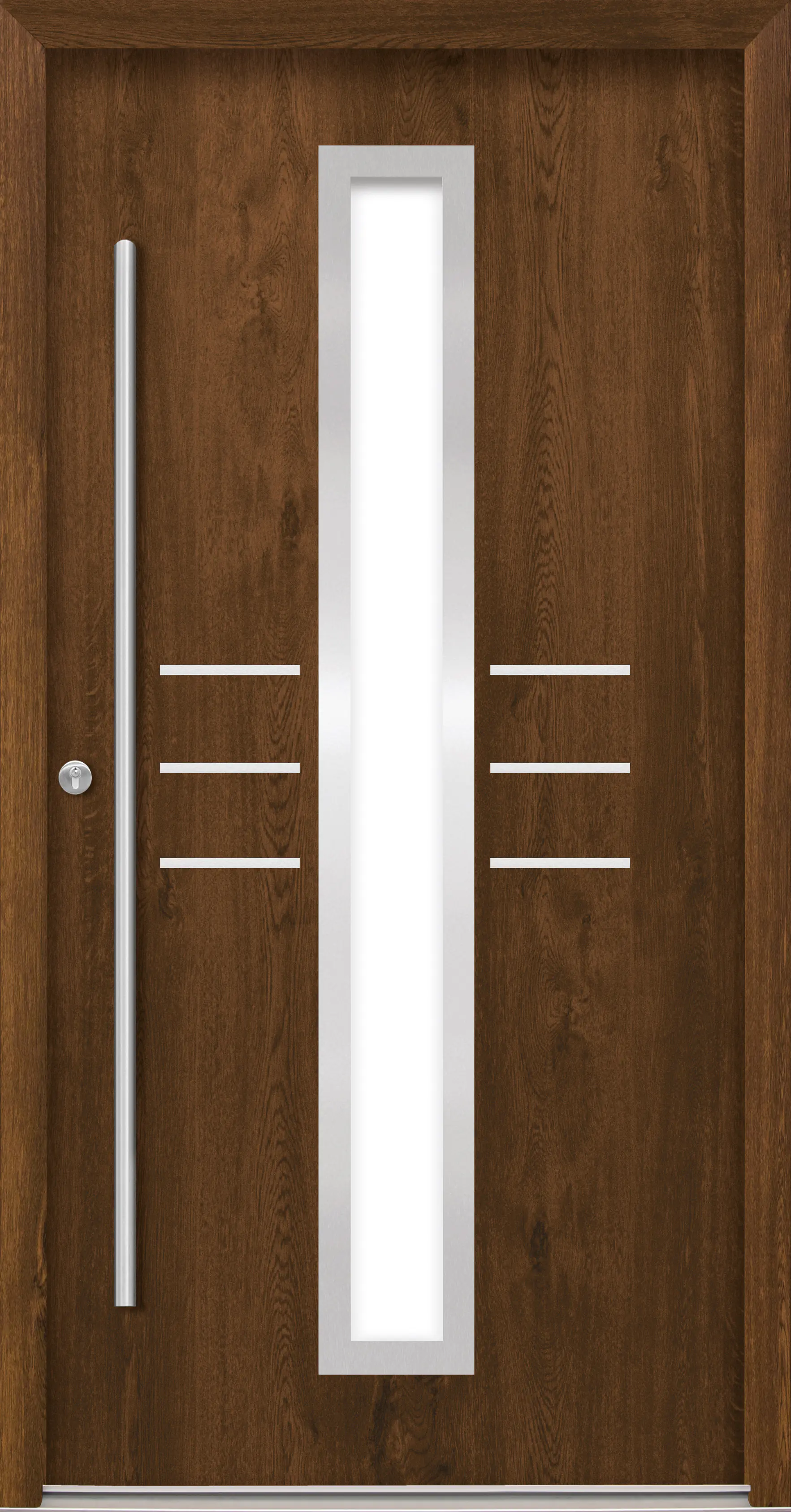 Splendoor Haustür Passivedoor Premium B07 Nussbaum DIN Links 110 x 210 cm