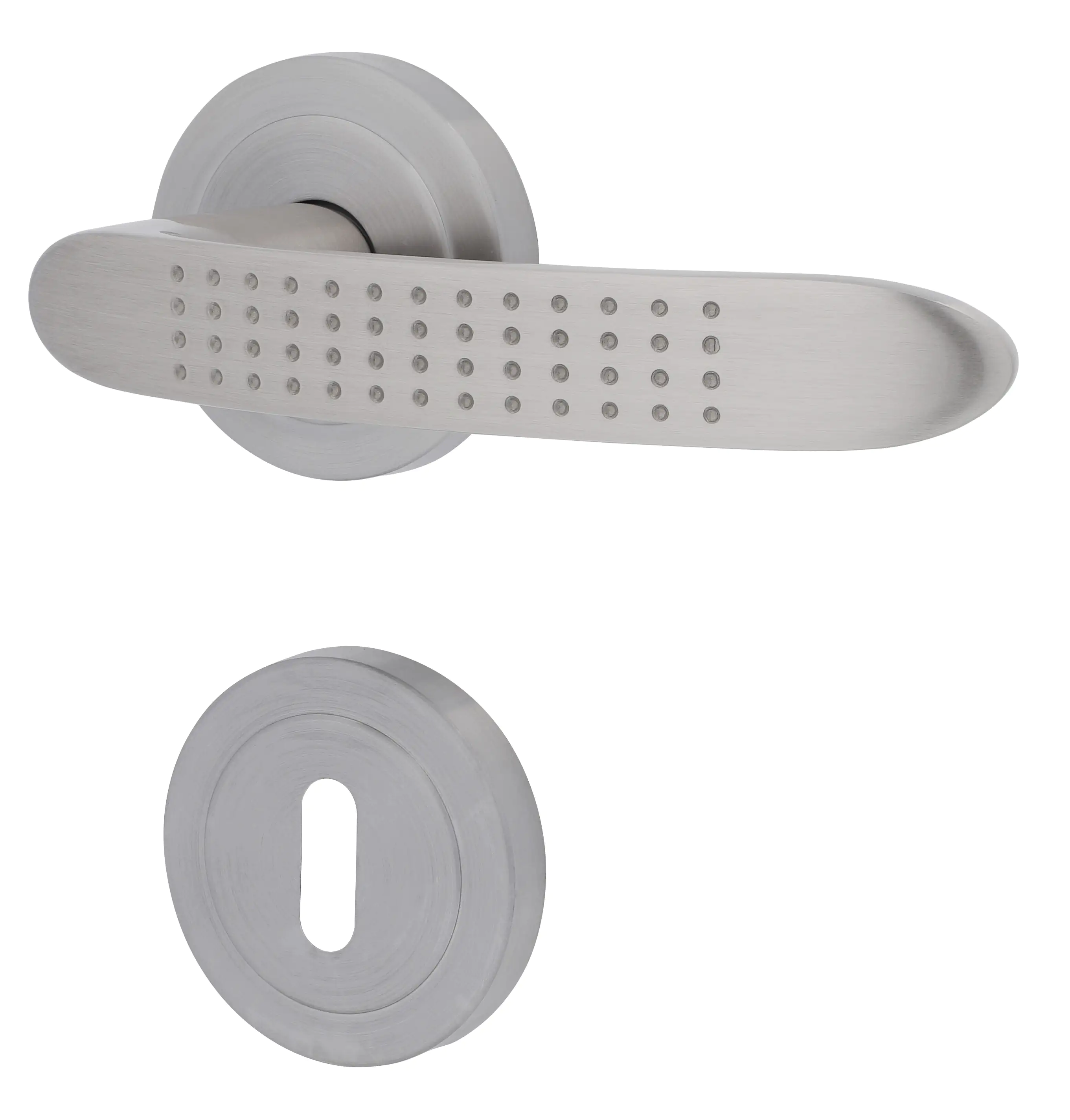 Alpertec BB-Rosettengarnitur Carlo Messing silber rund