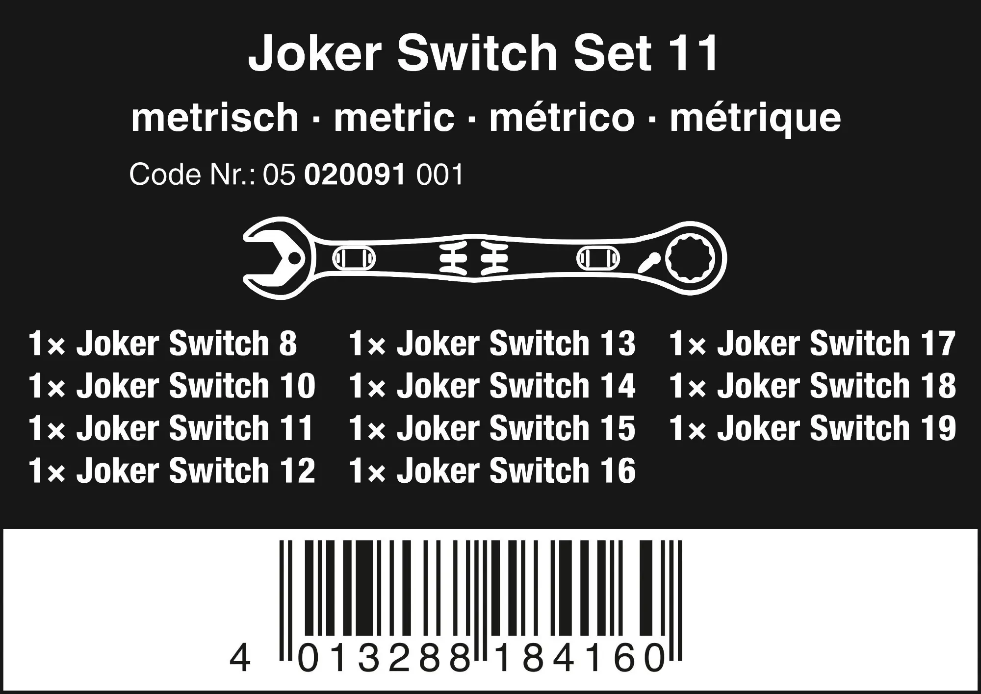 Wera Maul-Ringratschenschlüssel-Satz 6001 Joker Switch 11 Set 1 11-teilig