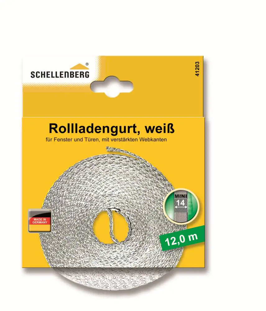 Schellenberg Rollladengurt weiß Breite 14 mm - Länge 12 m