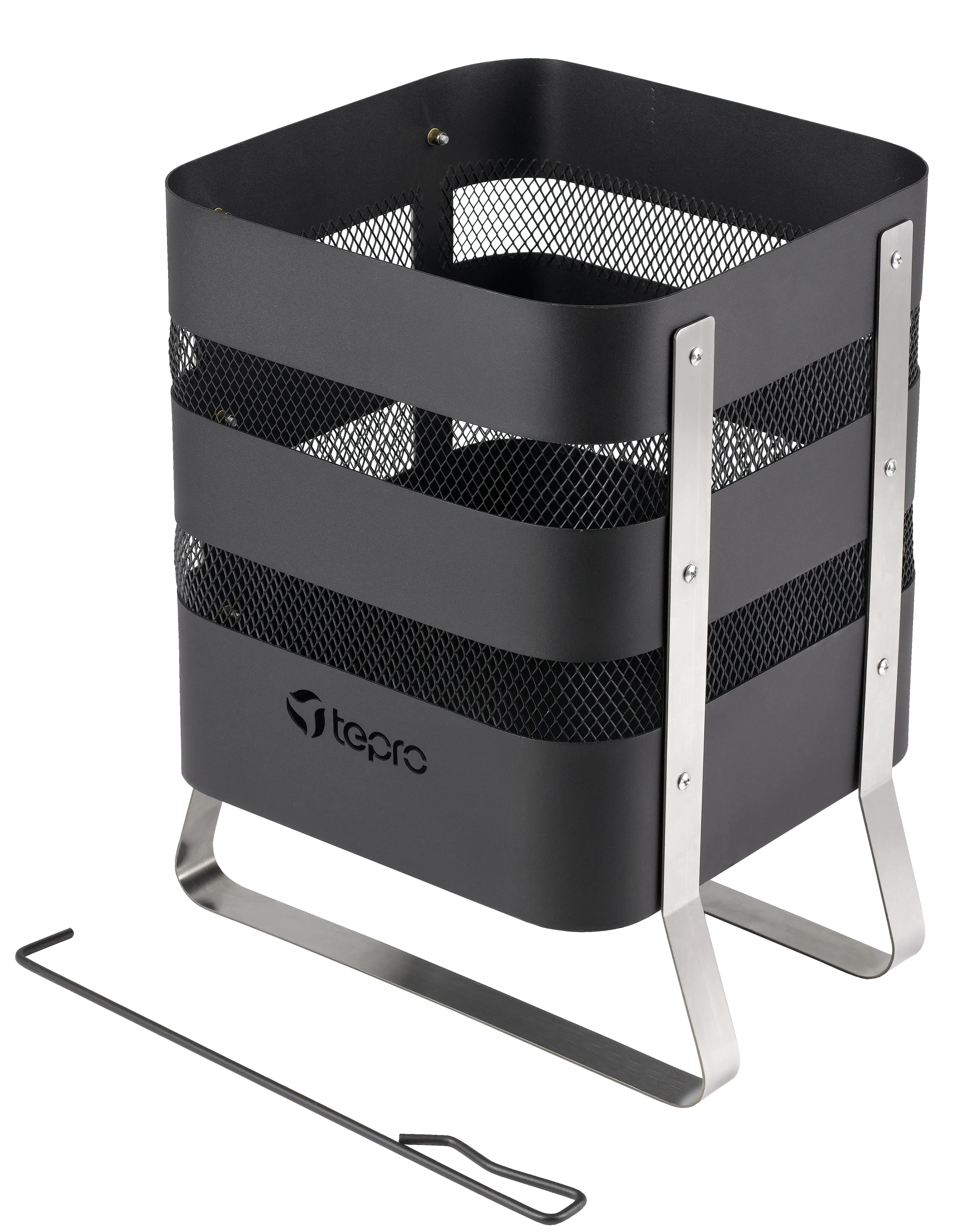 4011964011687_2 Tepro Design Feuerstelle schwarz / Edelstahl
