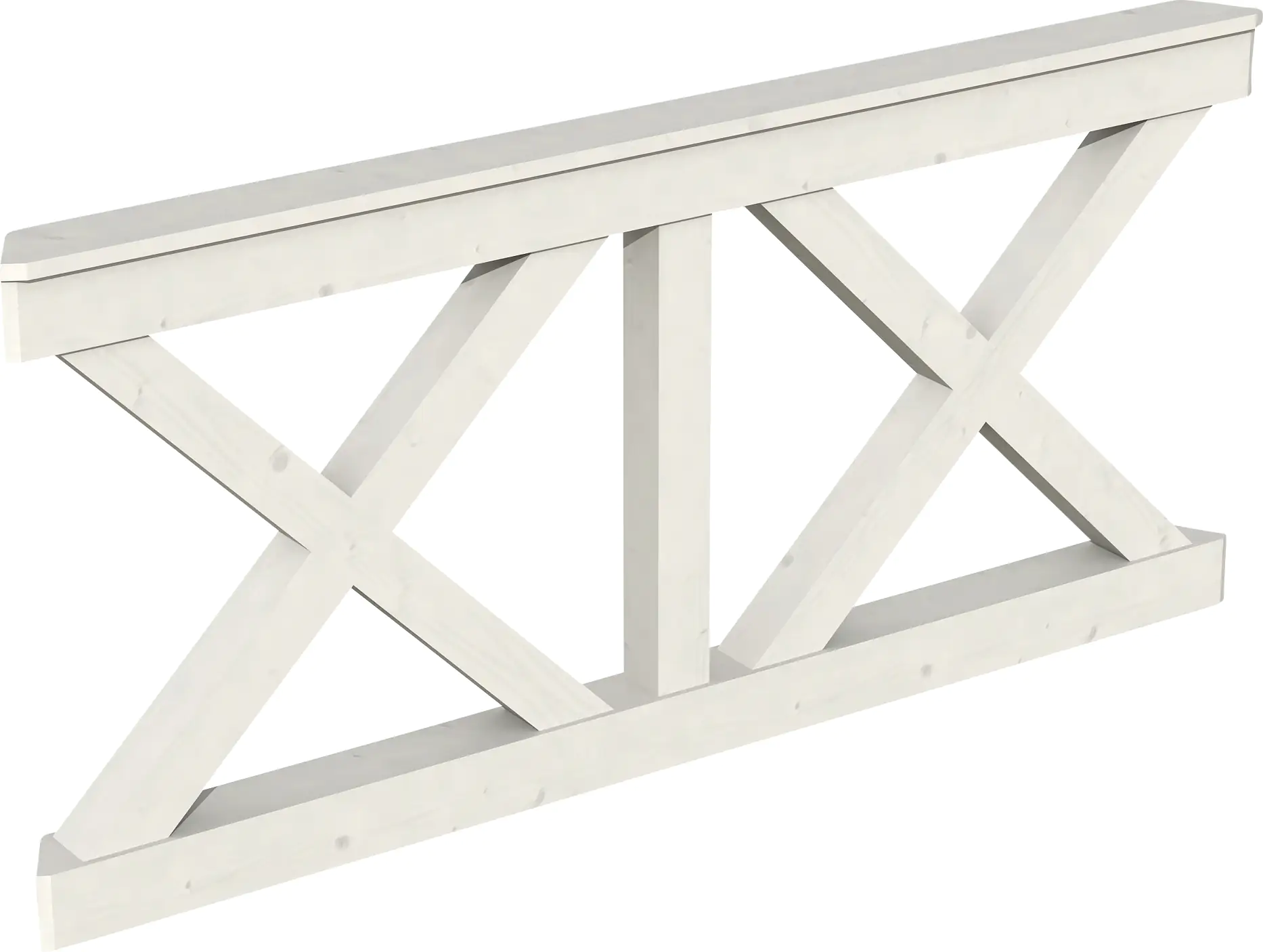 SKAN HOLZ Brüstung Andreaskreuz 180 x 84 cm, Fichte, lasiert in Weiß