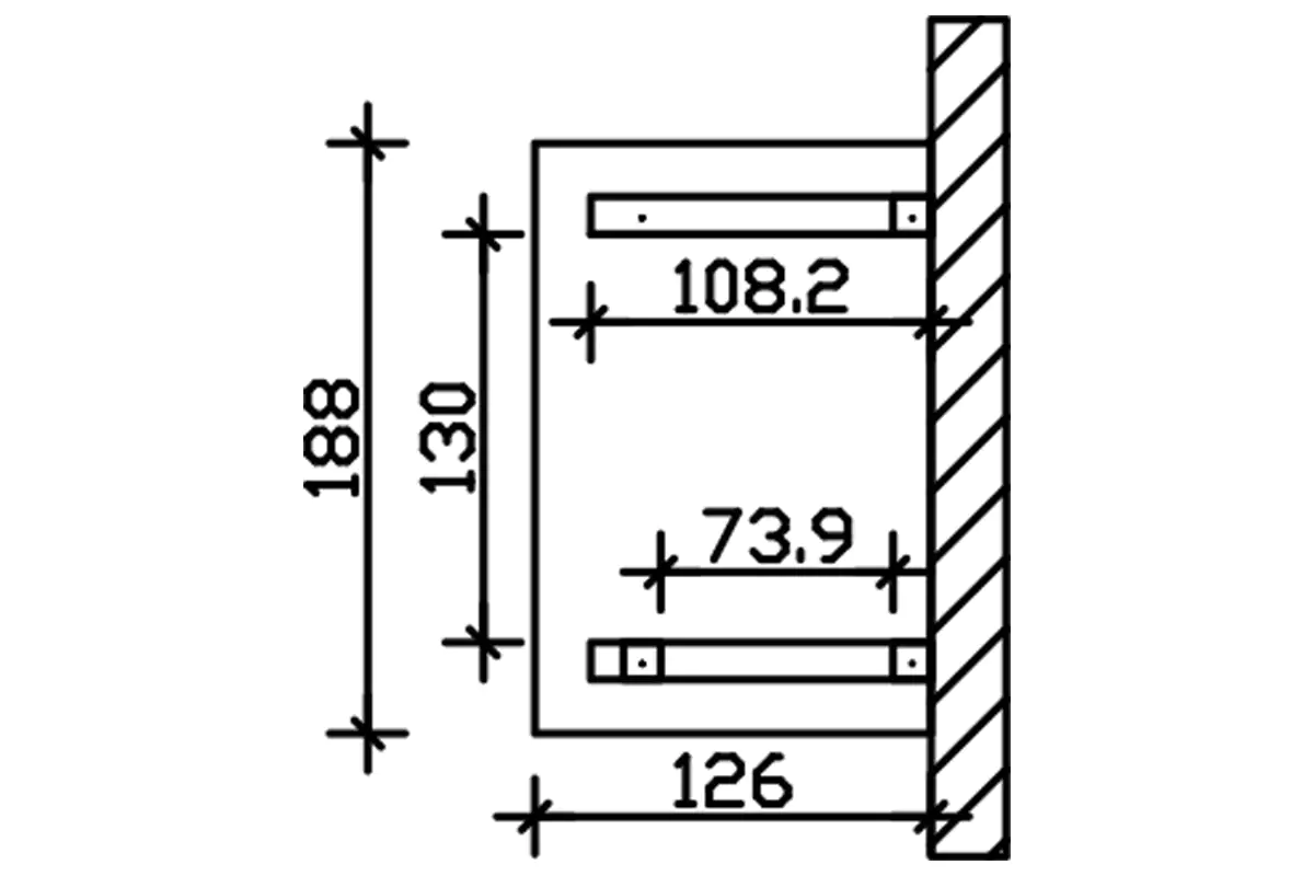 SKAN HOLZ Vordach Wesel Typ 3 188 x 126 cm, lasiert in Schiefergrau