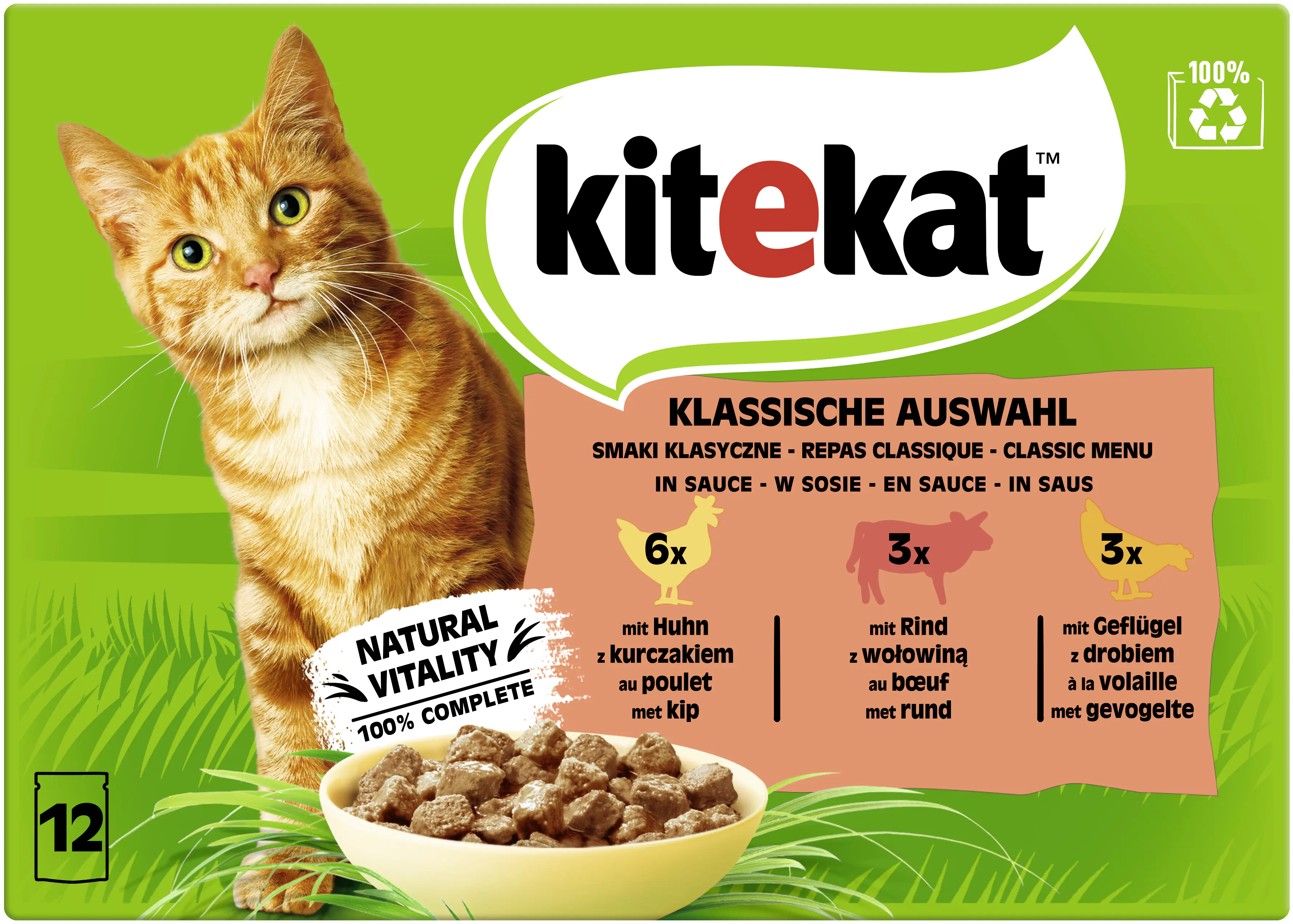 Kitekat Klassische Auswahl in Sauce Multipack 12x85 g