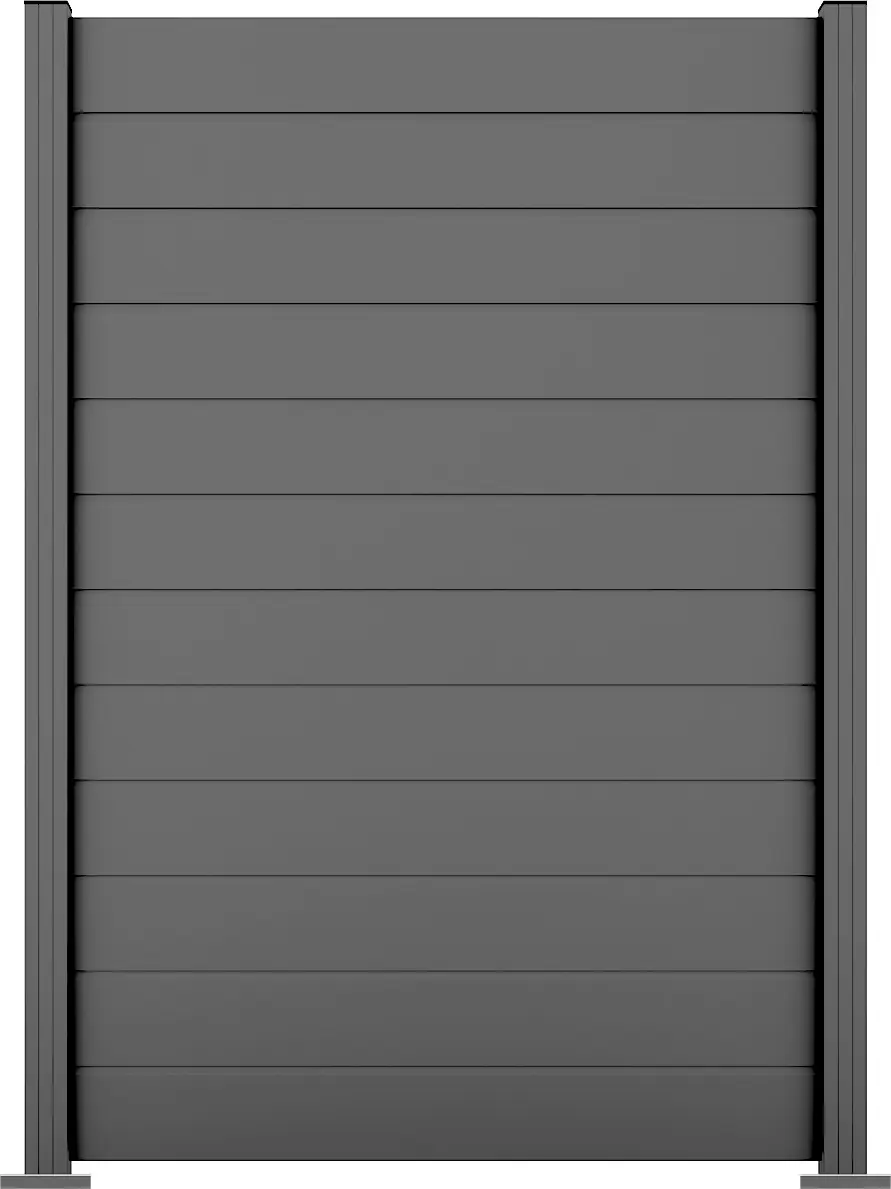 Ambiente Alu-Zaun Grundset Paneel 150 grau 187 x 124,2 cm 
