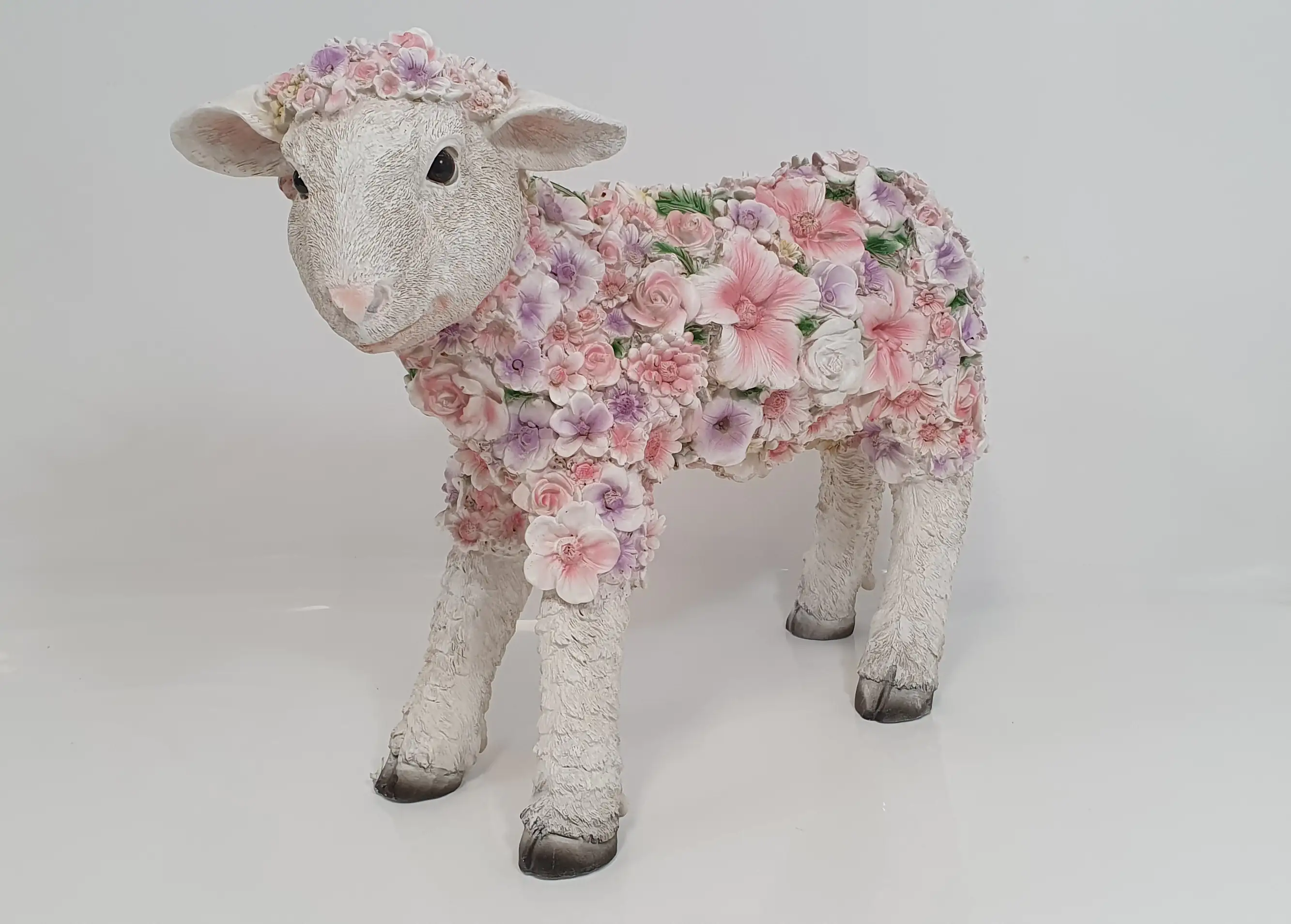 Dekofigur Blumenschaf stehend 35 x 15 x 44 cm