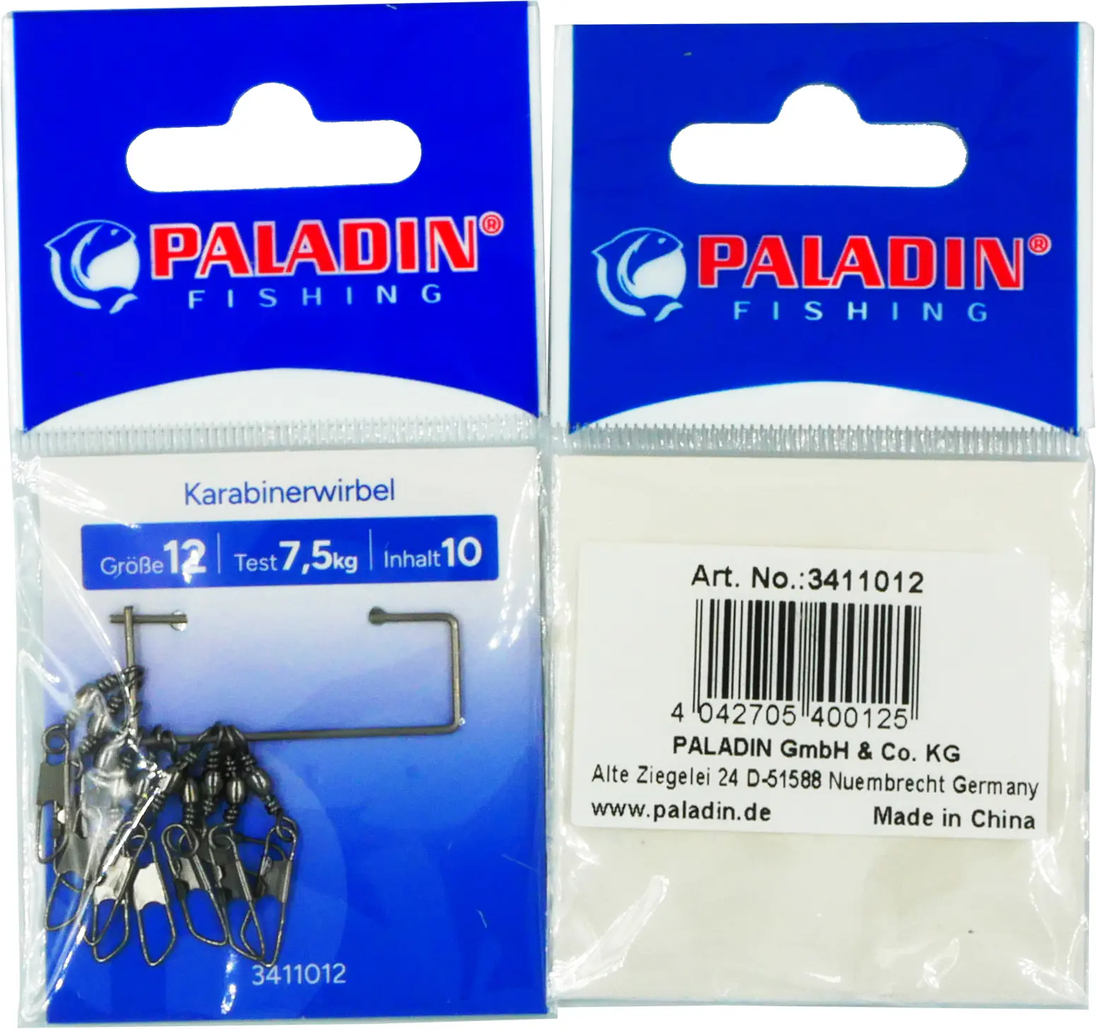 Paladin Karabinerwirbel Gr. 12 gunsmoke 7,5 kg/10 Stück