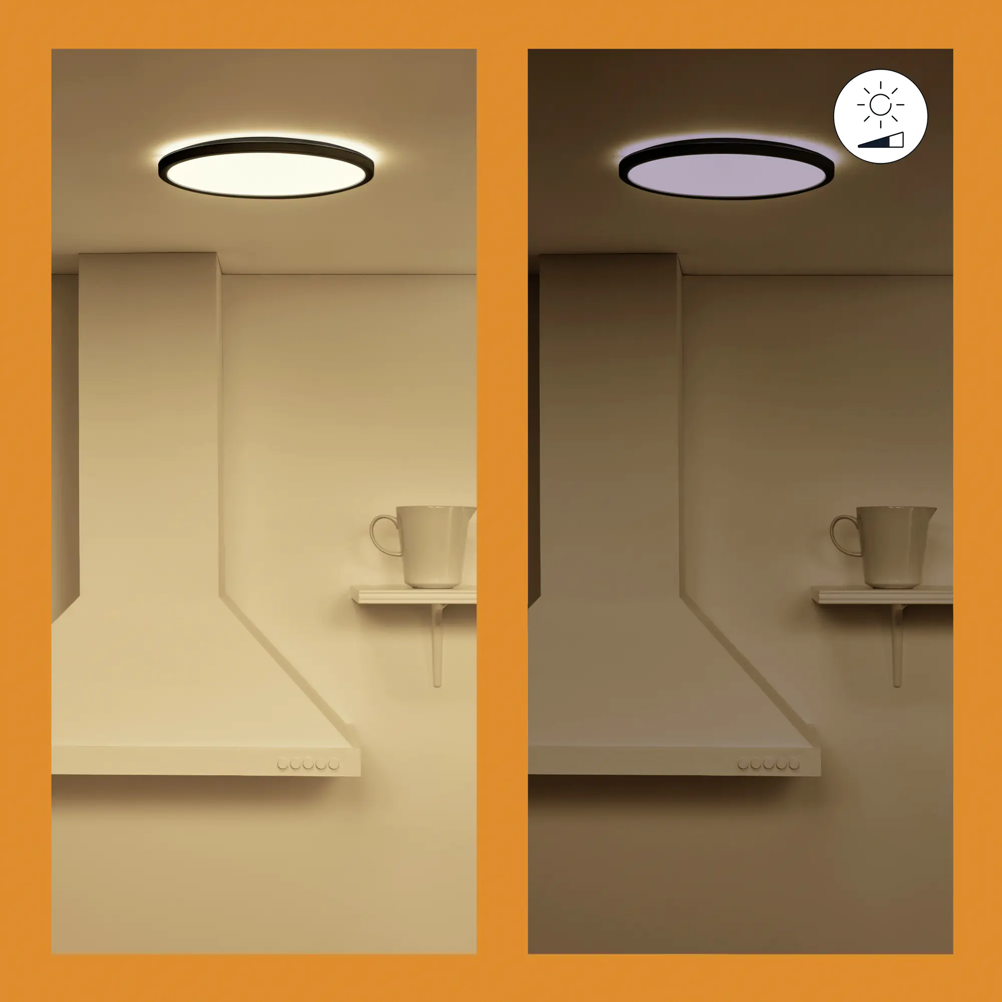 WIZ LED-Deckenleuchte SuperSlim 24 x 2 cm 14W warmweiß bis kaltweiß smart schwarz 