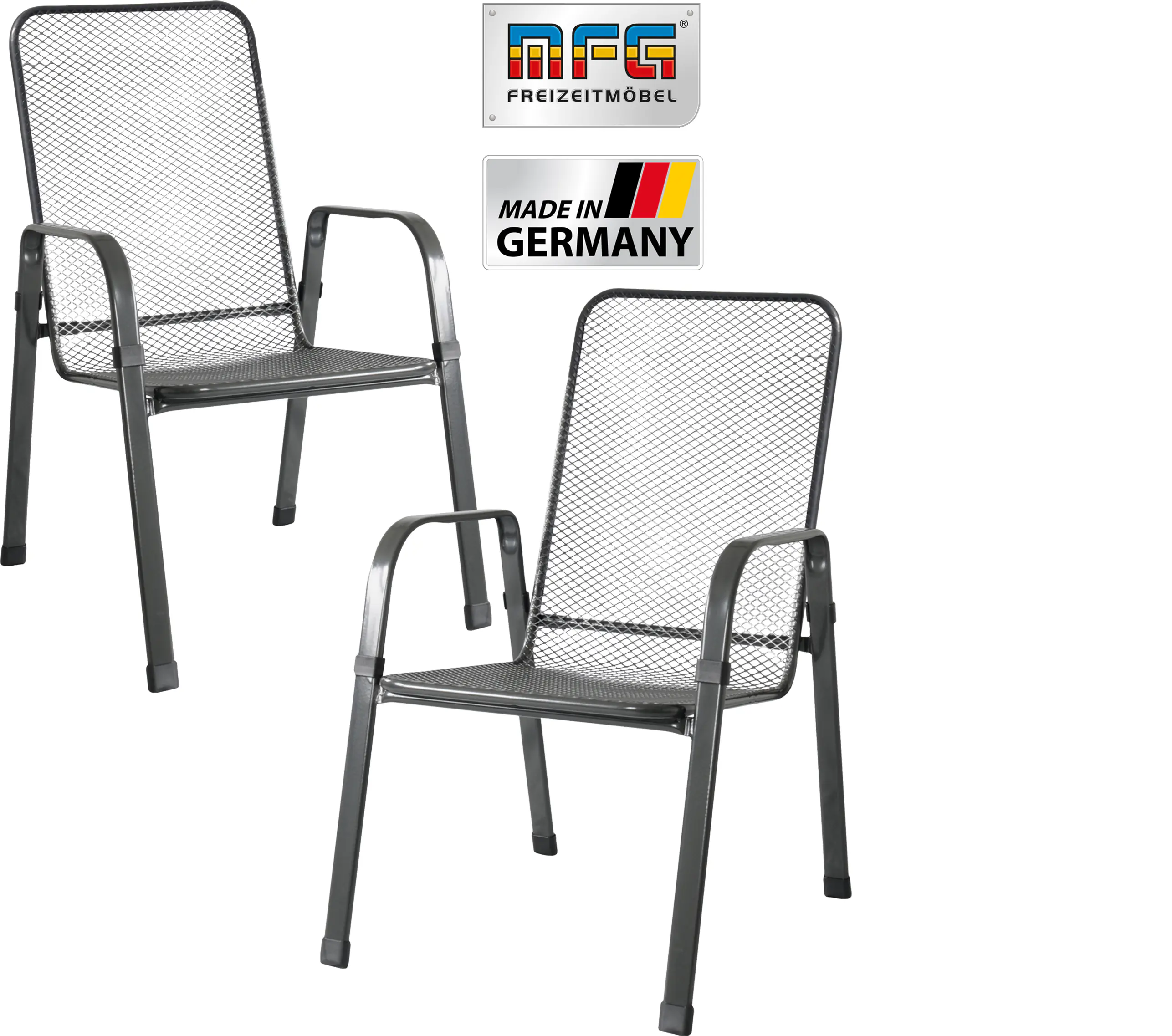 MFG Gartenstuhl wetterfest Stahl Mec-Stor stapelbar