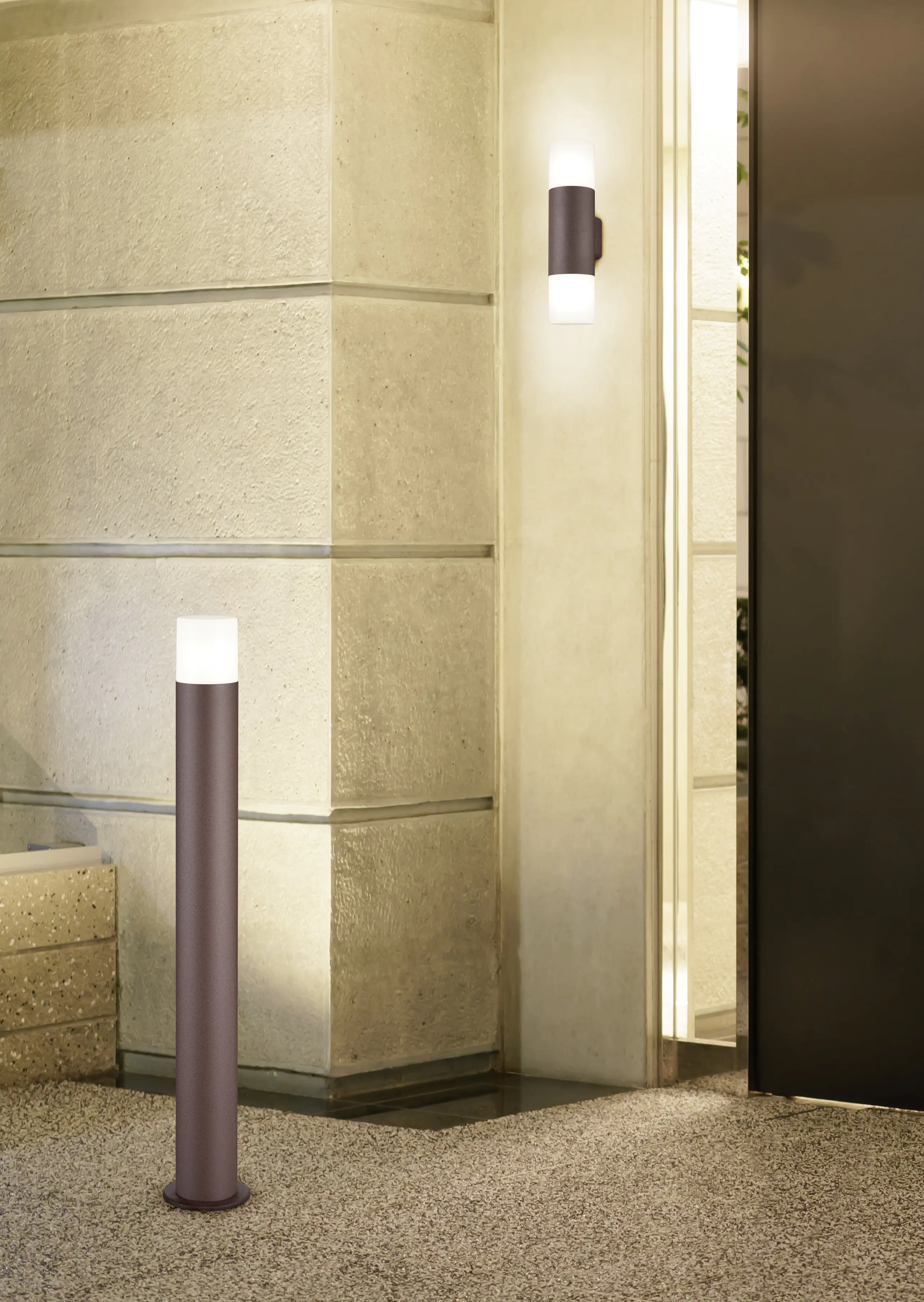 Trio Leuchten Außen-Wandleuchte Hoosic rostfarbig weiß Up- & Downlight