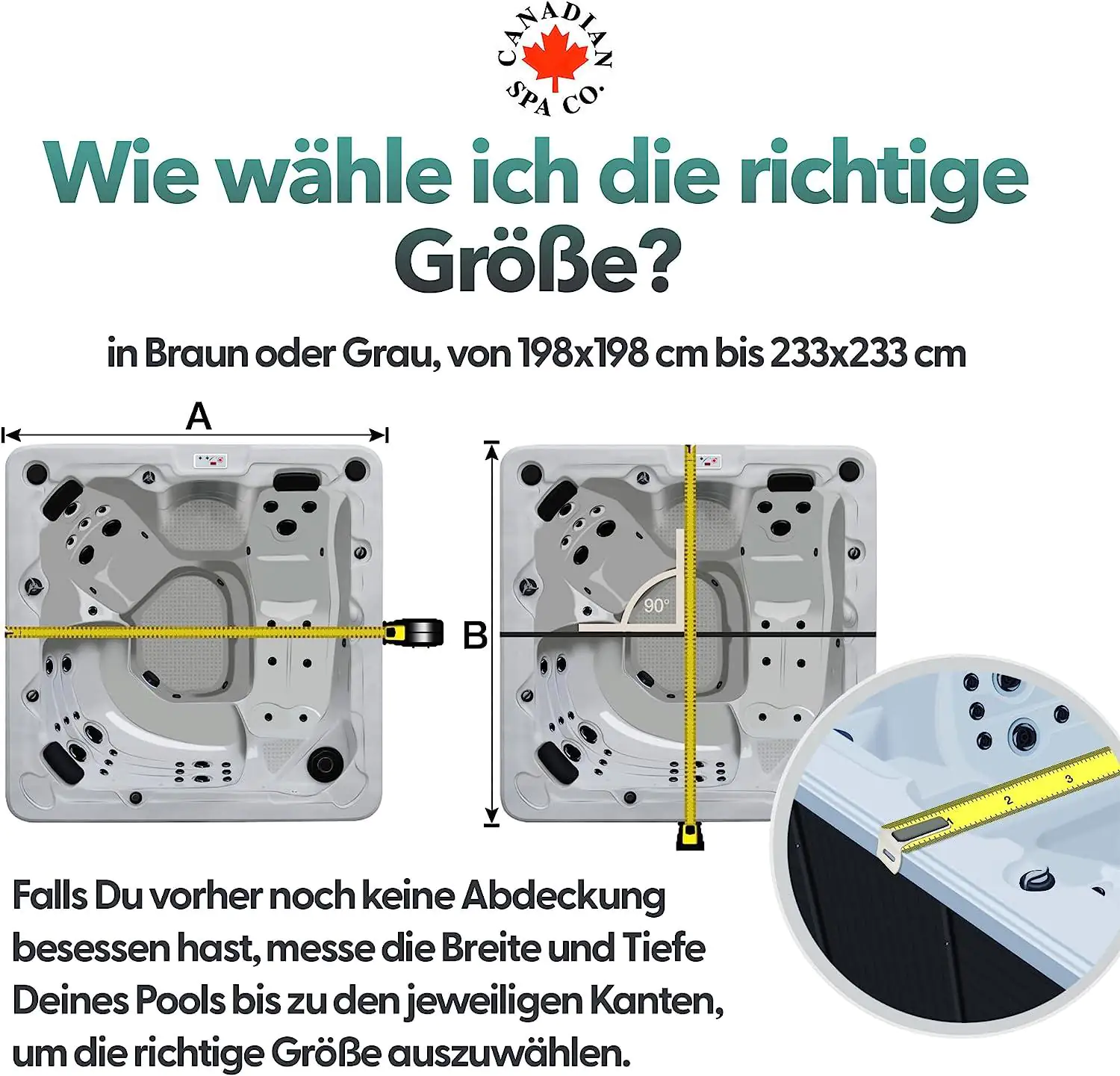 Canadian Spa Deluxe Whirlpool Isolierabdeckung grau 228 x 228 cm universell passend Canadian Spa Deluxe Whirlpool Isolierabdeckung grau 228 x 228 cm universell passend