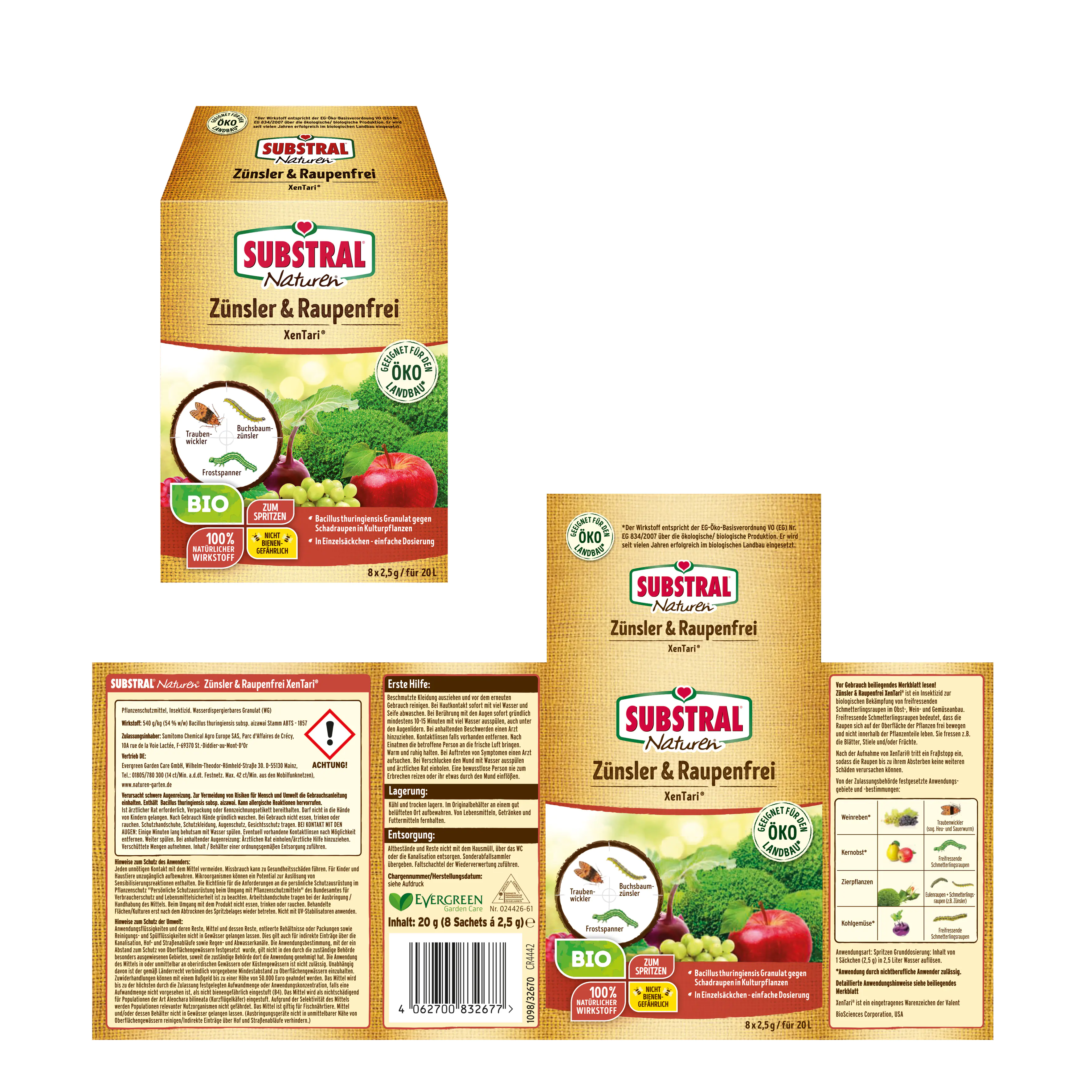 Naturen Bio Zünsler & Raupenfrei XenTari 8 x 2,5 g Naturen Bio Zünsler & Raupenfrei XenTari 8 x 2,5 g