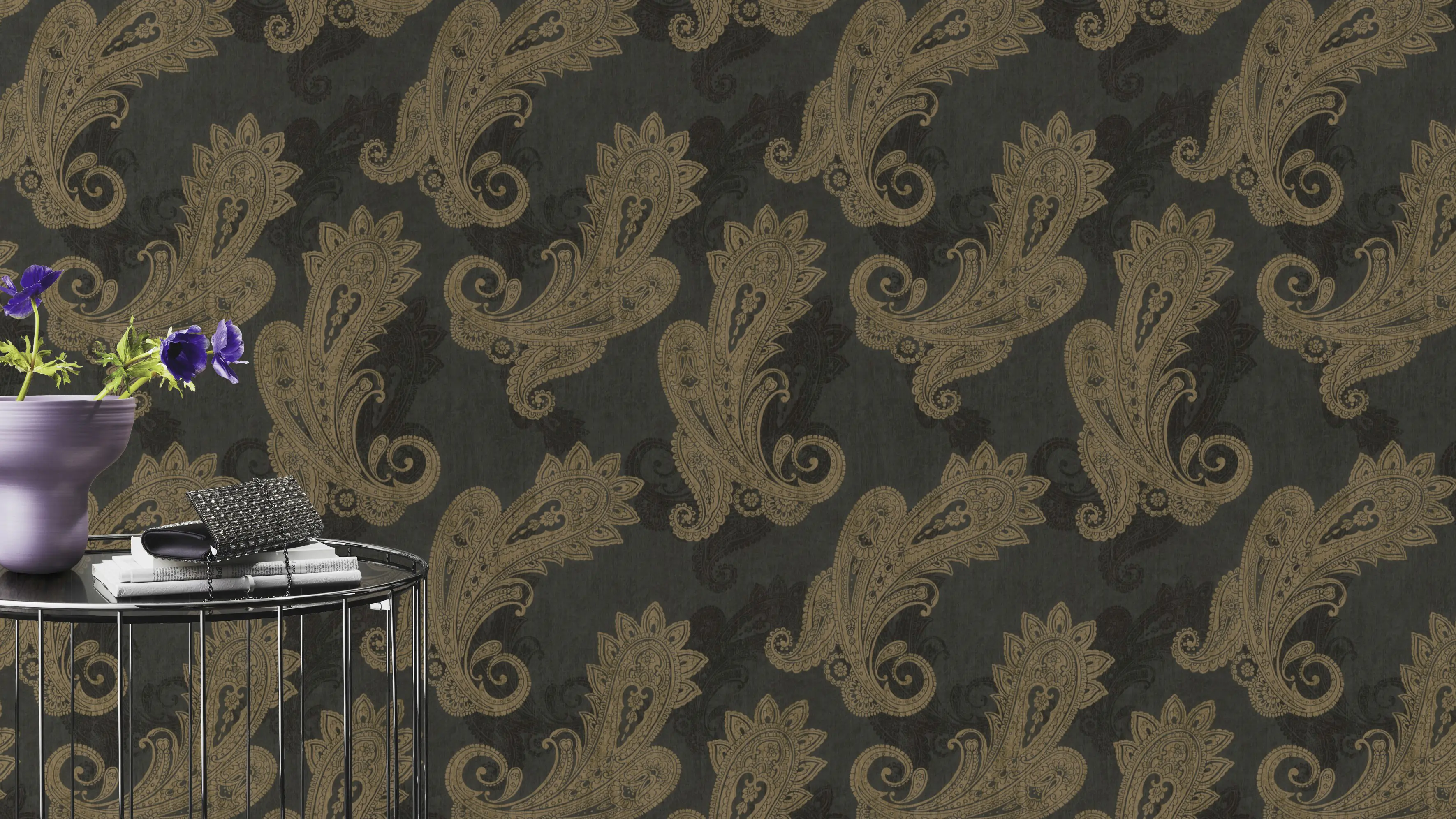 Rasch Vliestapete 746464 Schwarz-Mattschwarz Muster & Motive 10,05 m x 0,53 m