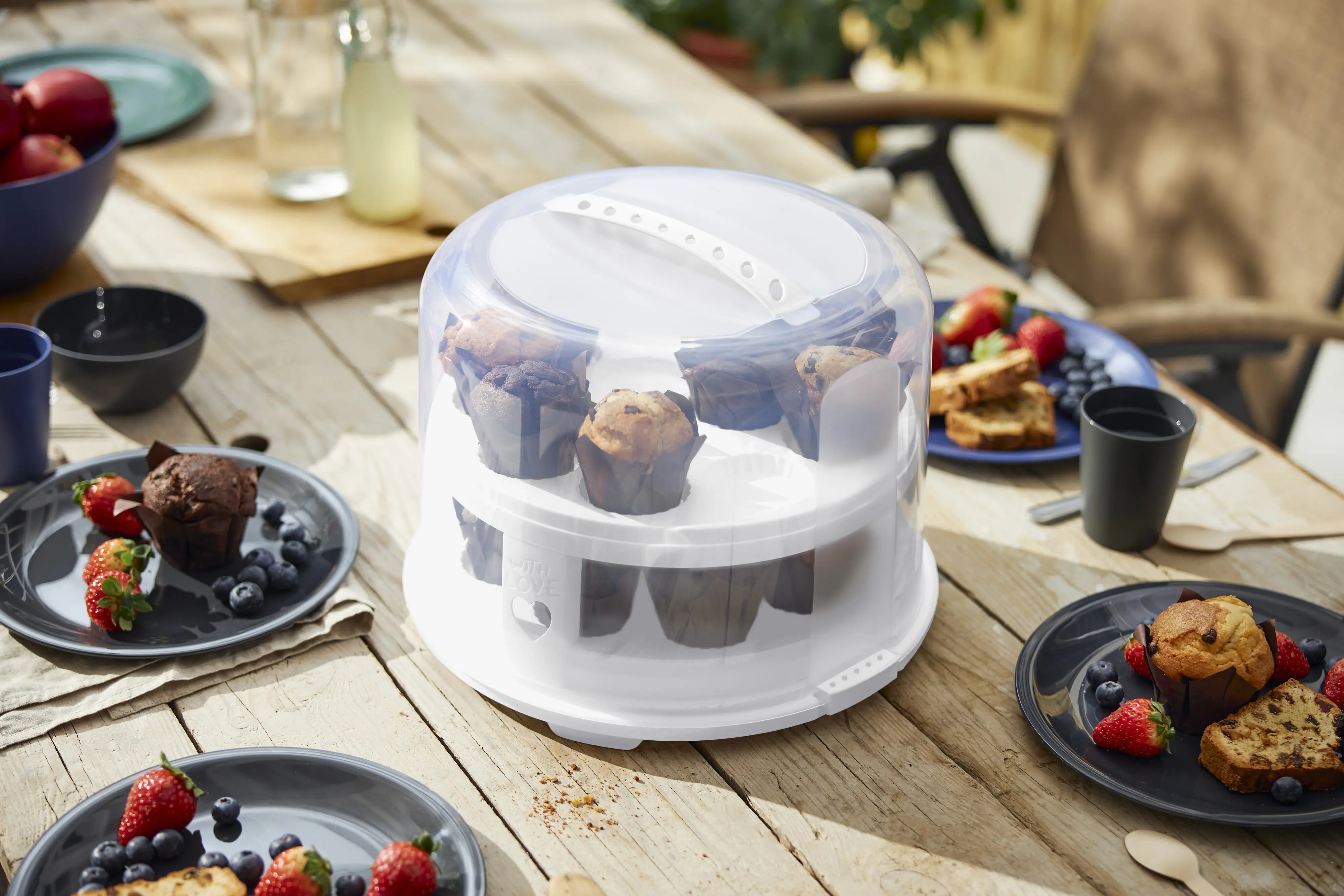 Rotho Tortenglocke mit Trays Fresh Ø 26 x 36 cm weiß