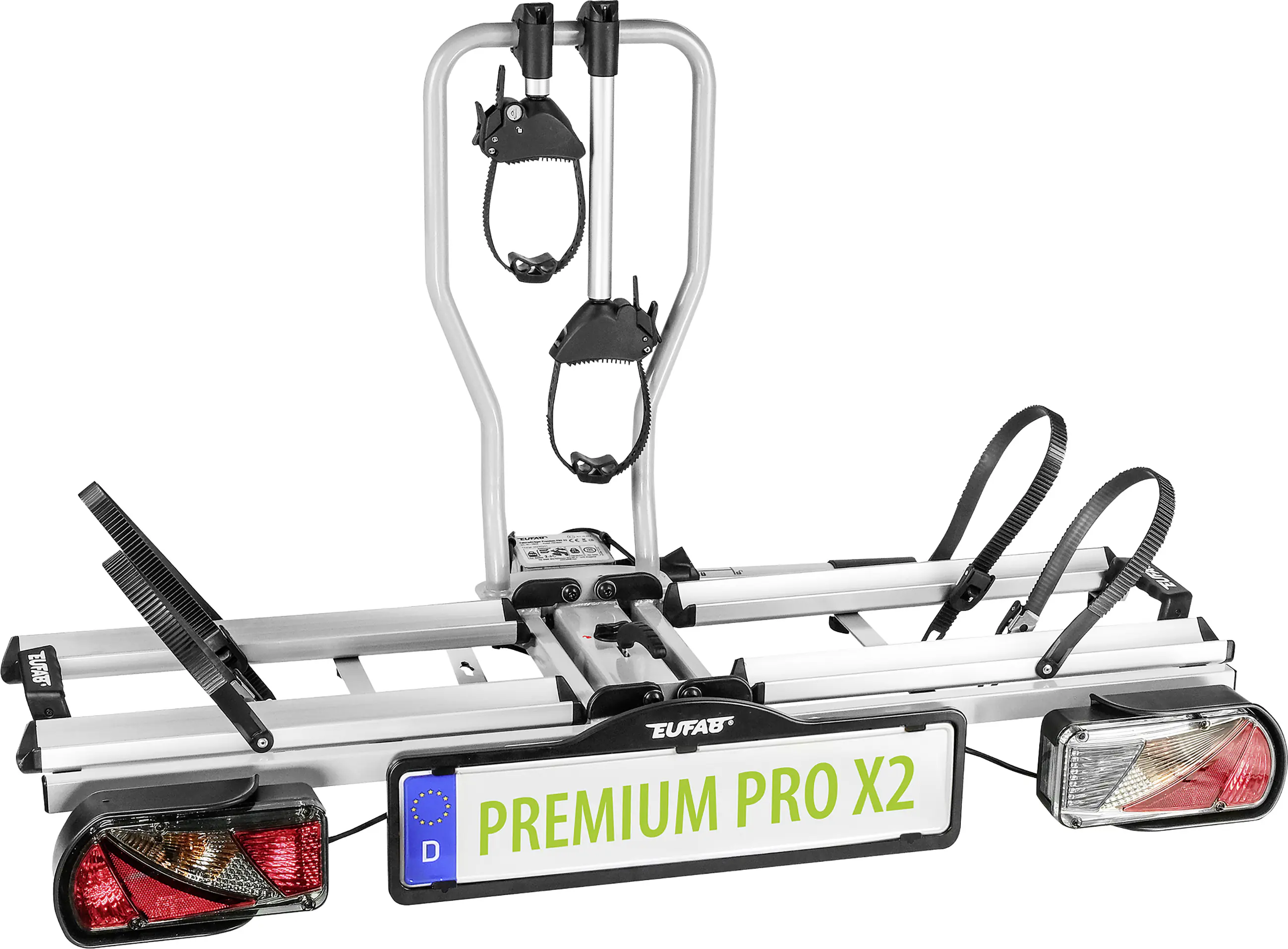 EUFAB Fahrradheckträger PREMIUM PRO X2 für 2 Fahrräder komplett vormontiert