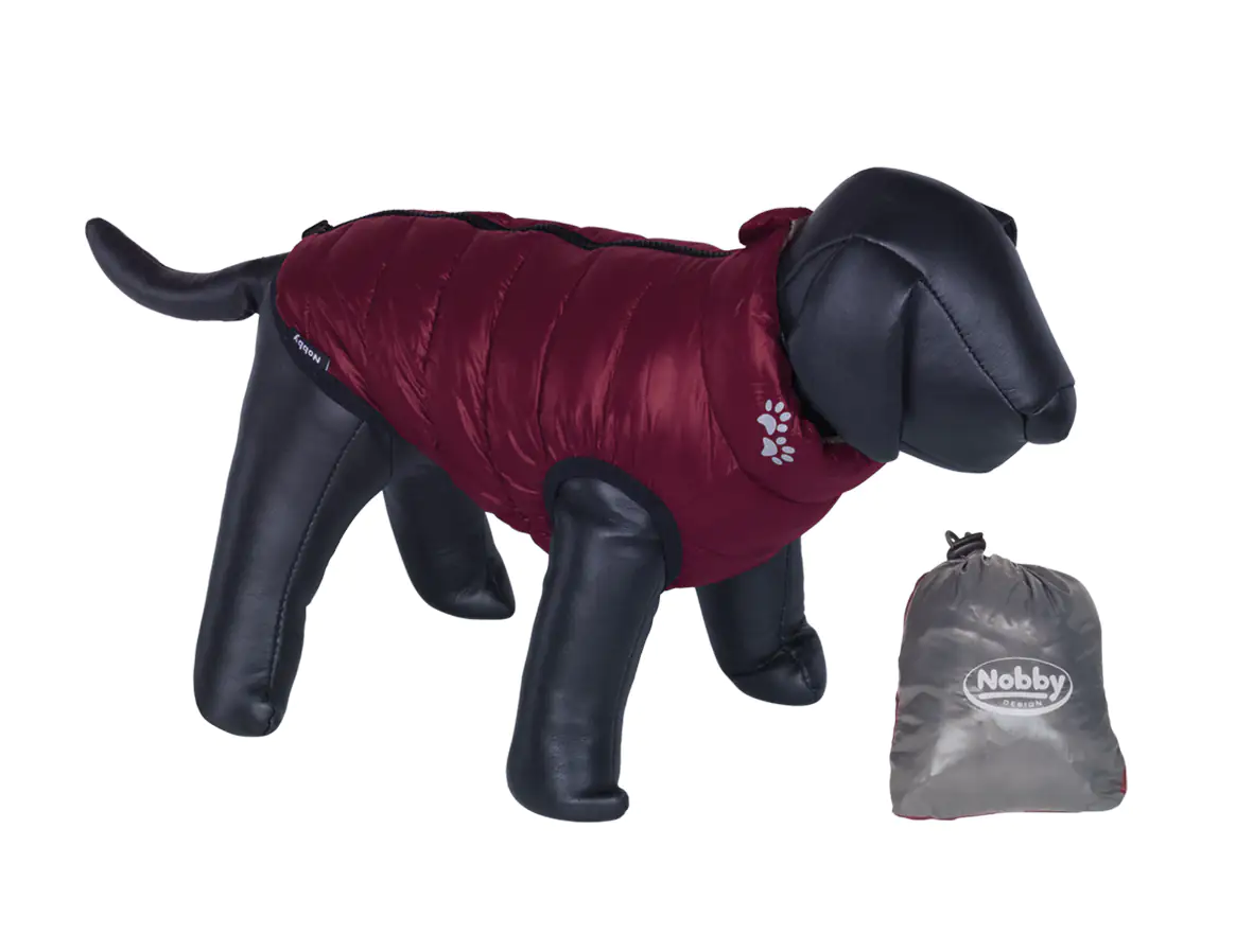 Nobby Hundemantel Light bordeaux -grau