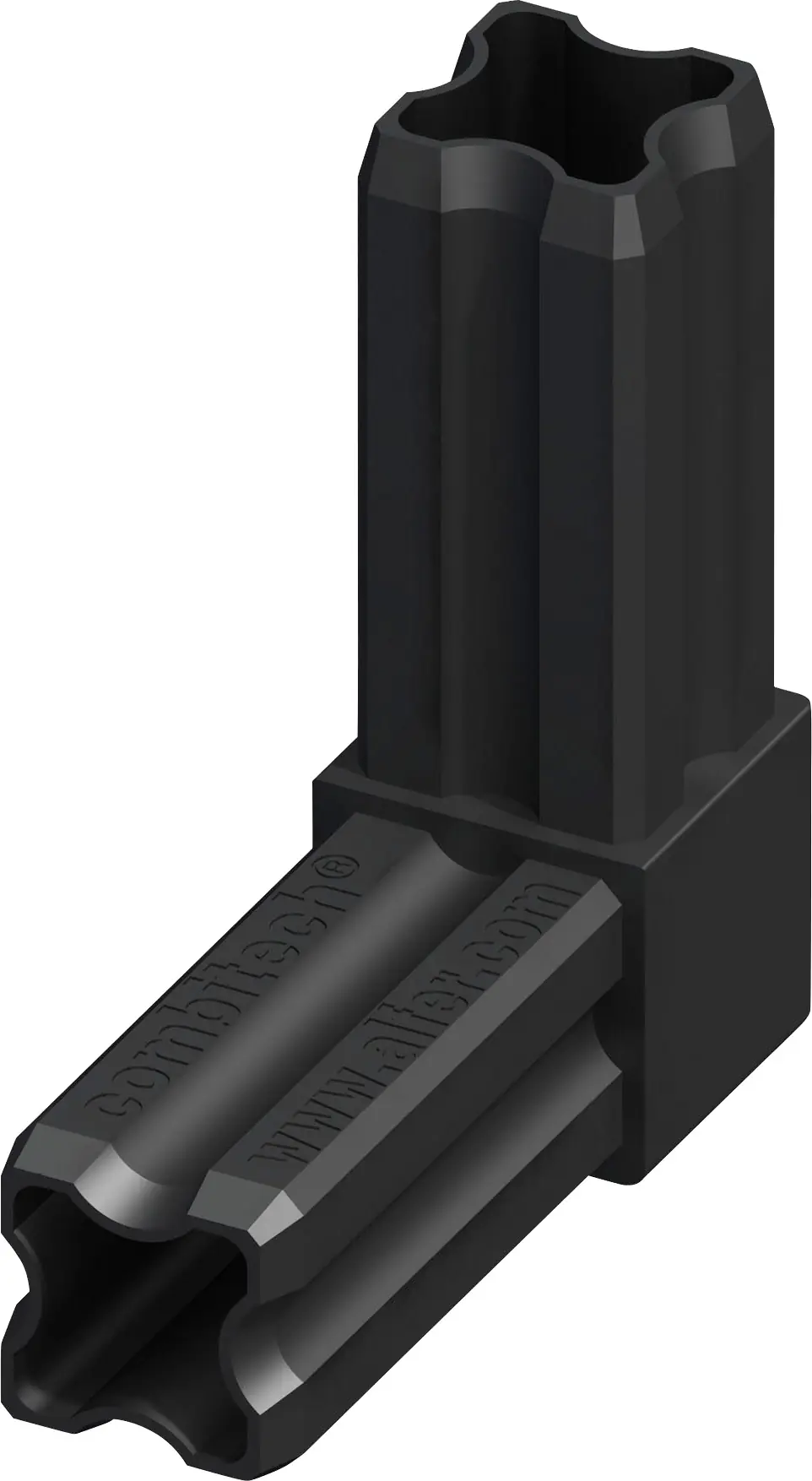 alfer Winkel-Verbinder 90º, 2 Zapfen, 23.5 mm (Kunststoff) glatt schwarz alfer Winkel-Verbinder 90º, 2 Zapfen, 23.5 mm (Kunststoff) glatt schwarz
