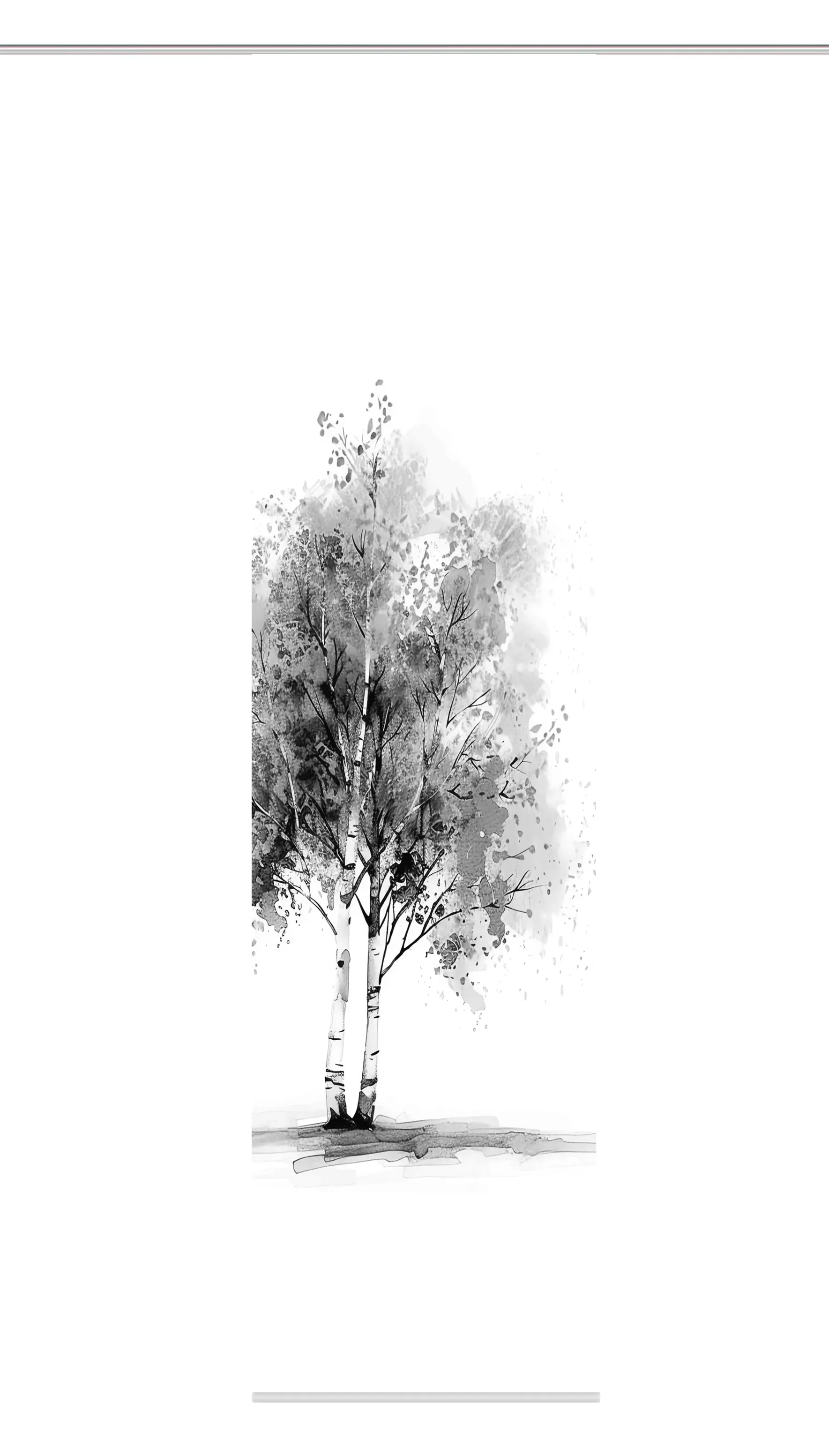 Flächenvorhang Tree grau 245 x 60 cm