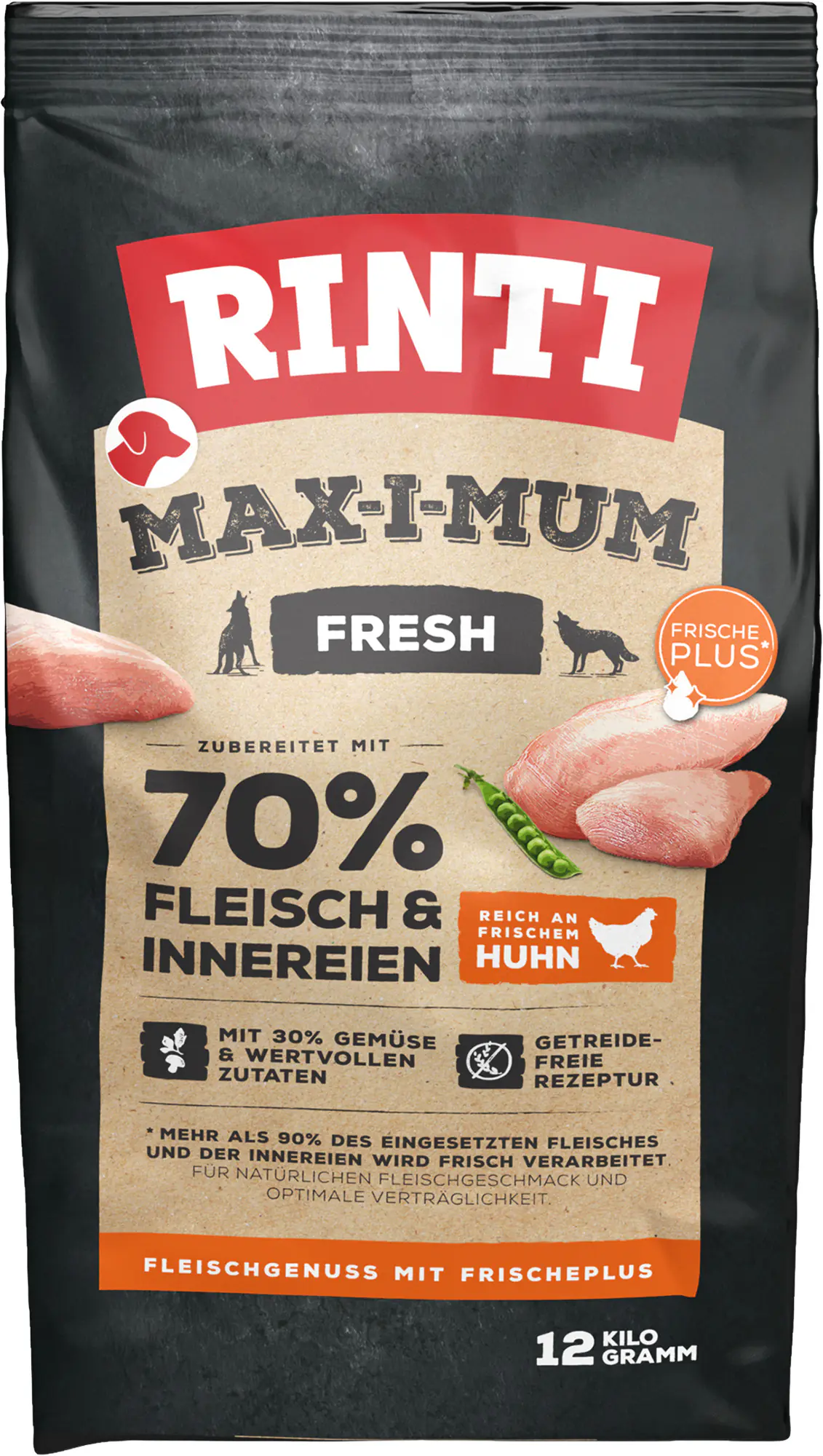 Rinti Max-i-Mum Hundetrockenfutter Adult 12 kg Fleisch & Innerein 
