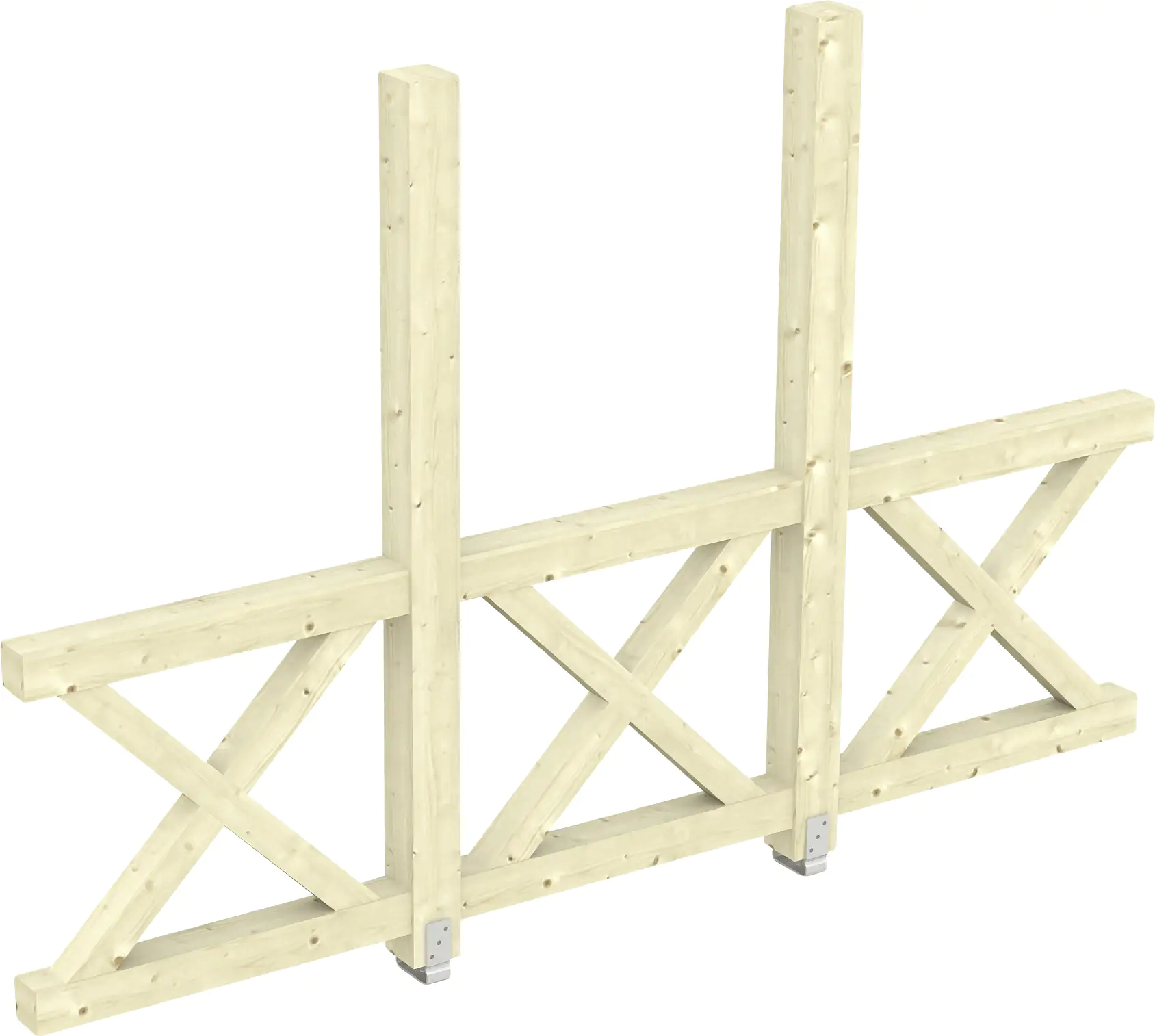 SKAN HOLZ Seitenwand Andreaskreuz (FS) 293 x 210 cm, Fichte, natur