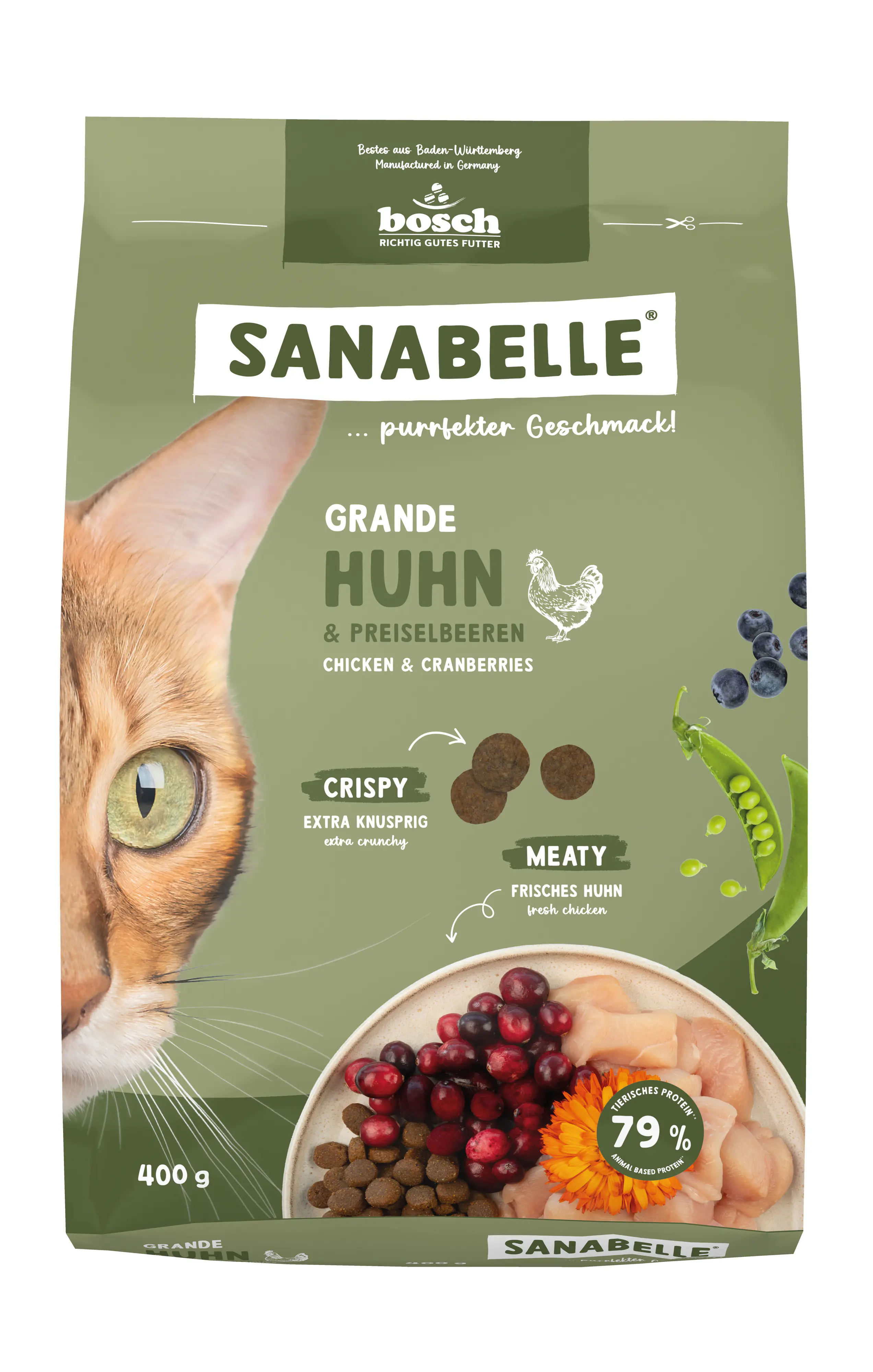 Sanabelle Katzentrockenfutter Adult Grande mit Huhn & Preiselbeeren für Katzen großer Rassen 400 g Sanabelle Katzentrockenfutter Adult Grande mit Huhn & Preiselbeeren für Katzen großer Rassen 400 g