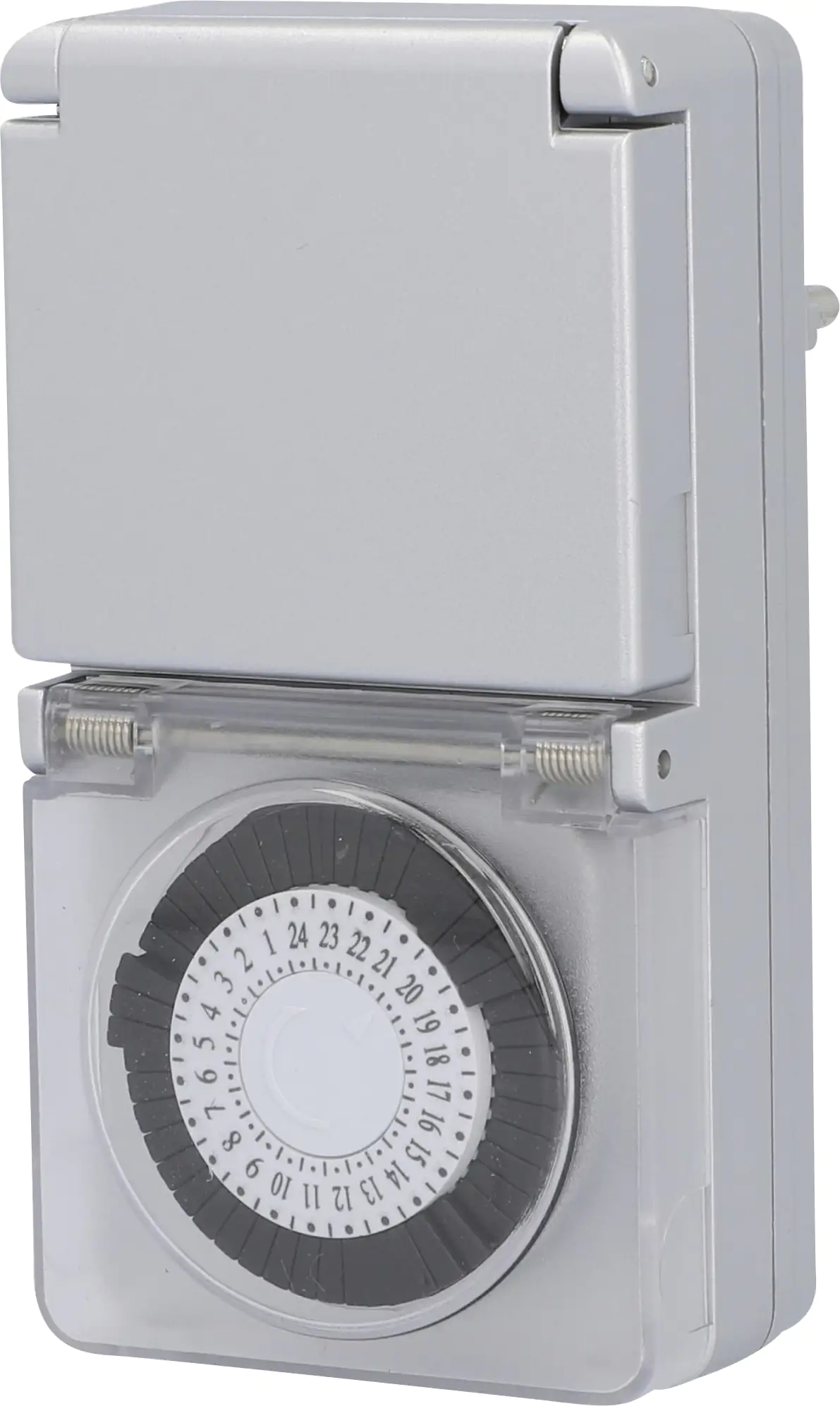 4008153484353 Zeitschaltuhr 3.500 W mit Schutzabdeckung mechanisch, silber, IP44