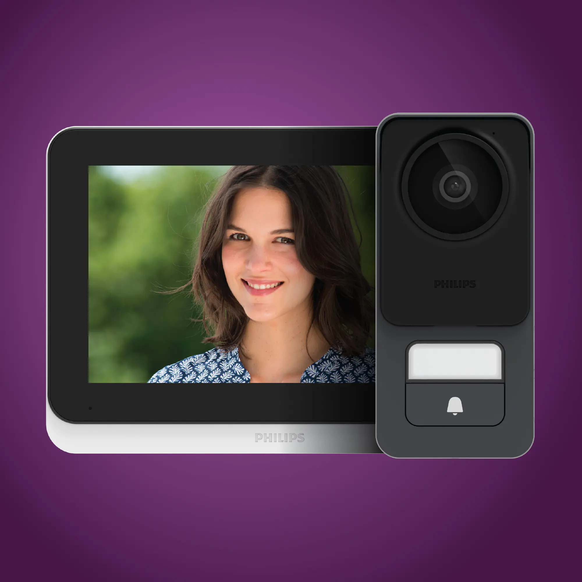 Philips Videotürsprechanlage Lite 2 7 Zoll Touch-Display 2 RFID Schlüssel