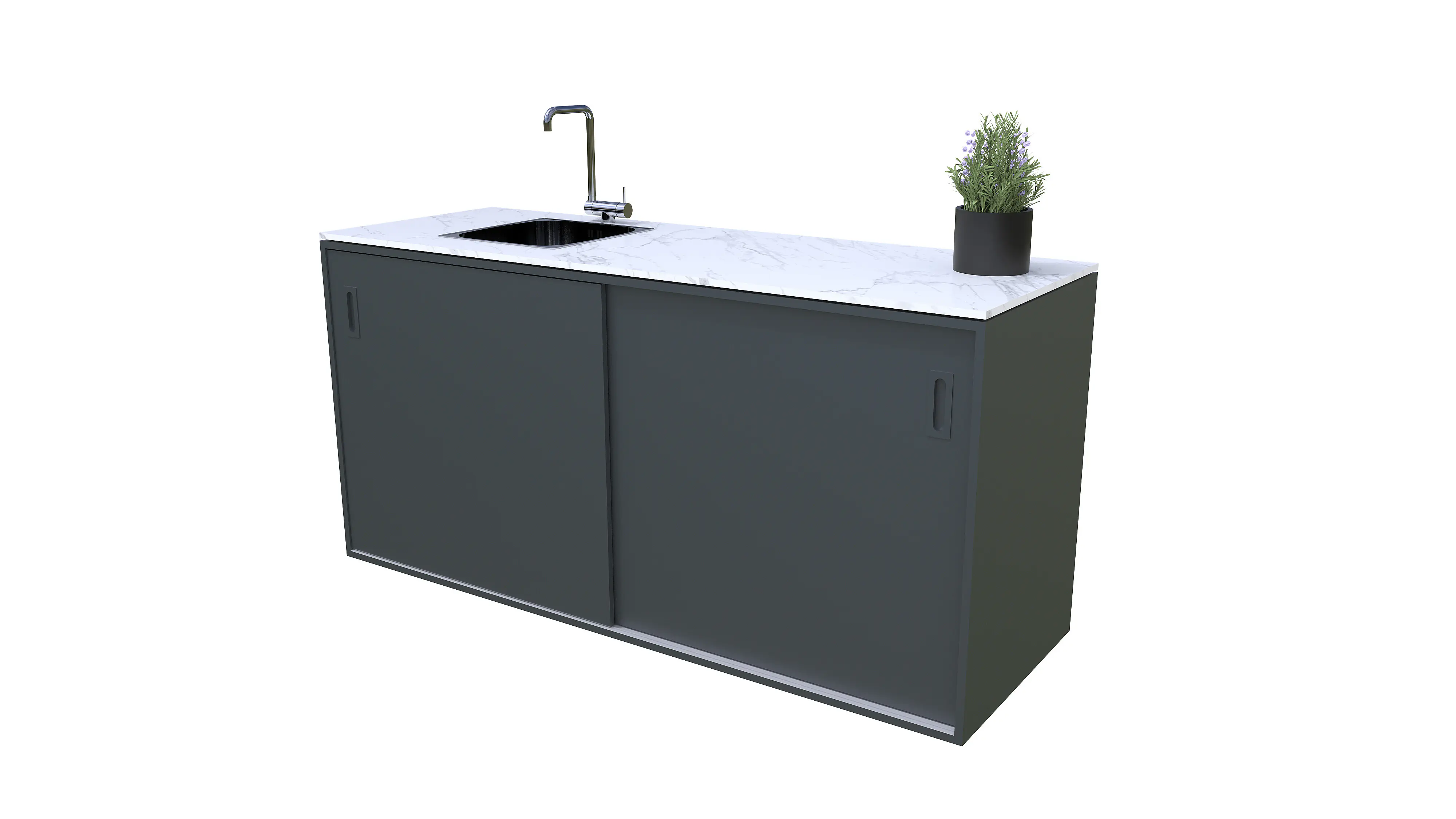 Bellano Living Element für Outdoorküchen inkl. Spüle links und 2 Türen anthrazit Bellano Living Element für Outdoorküchen inkl. Spüle links und 2 Türen anthrazit