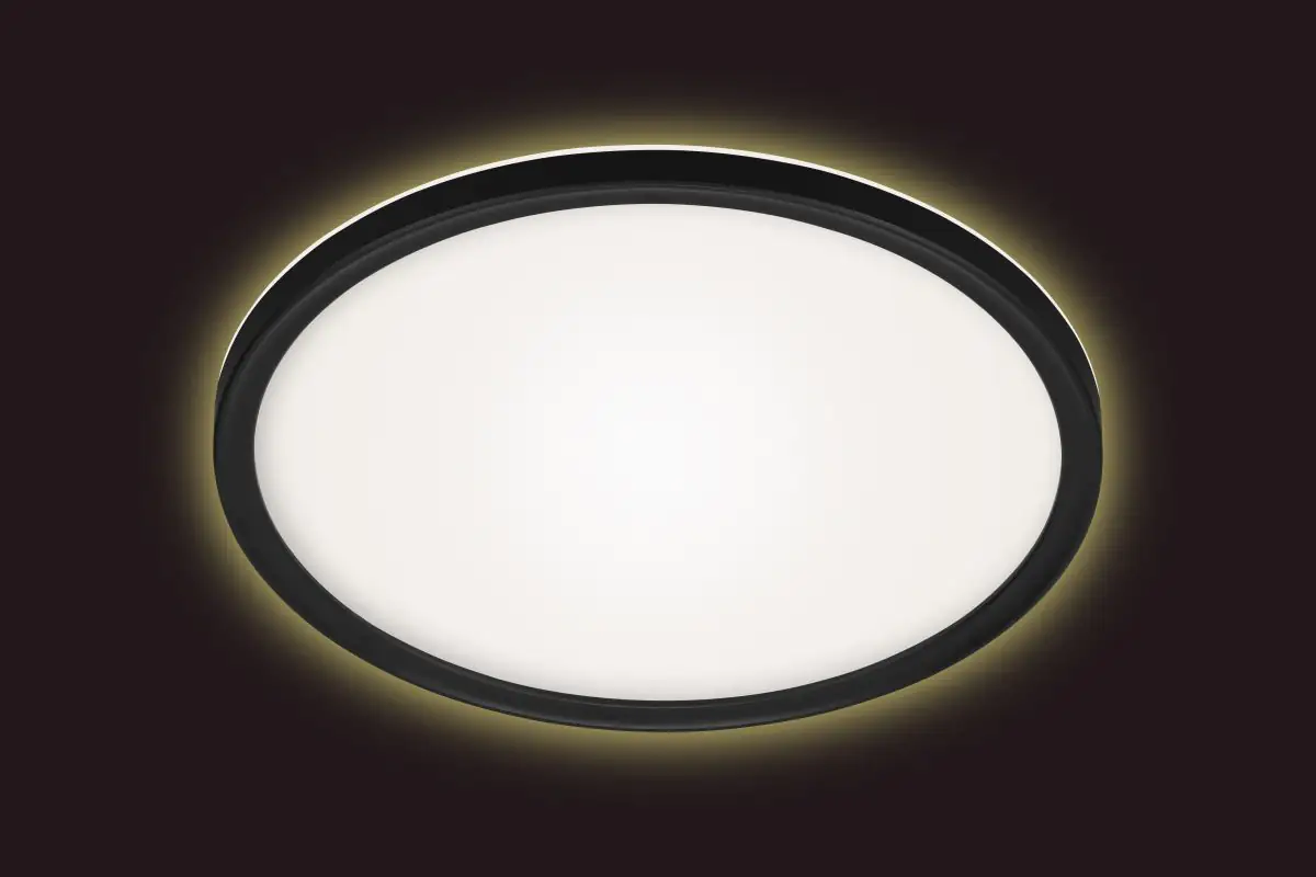 Di-Ka ultraflaches LED Panel Slim Ø 42 cm schwarz mit Backlight