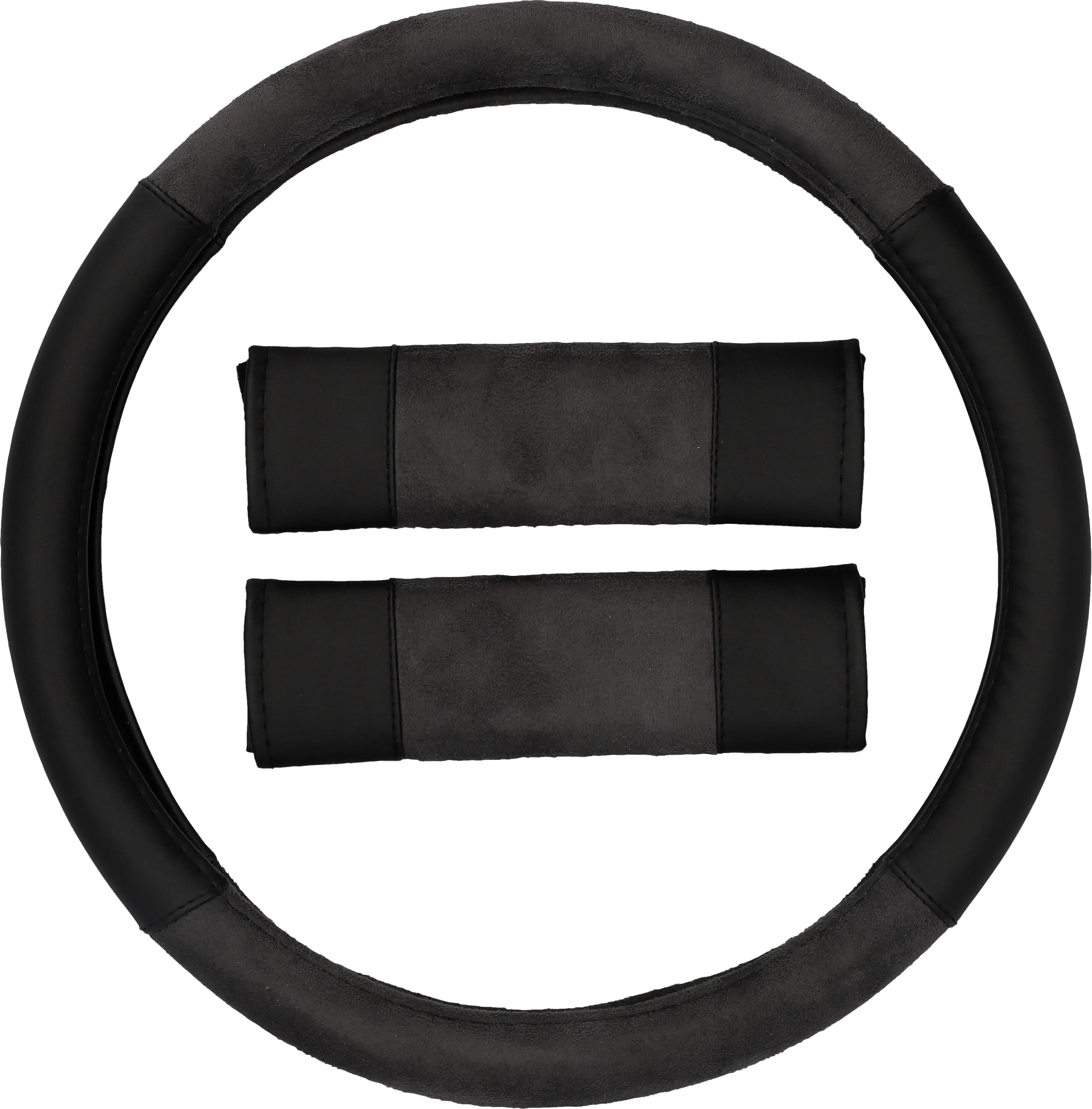 Cartrend Lenkradhülle und Gurtpolster Velours grau Cartrend Lenkradhülle und Gurtpolster Velours grau