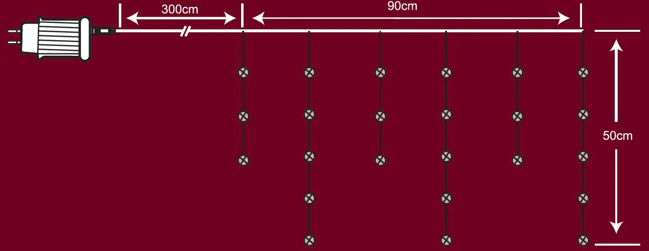 TrendLine LED-Lichtervorhang Sterne Außen 90 x 50 cm warmweiß mit Timer