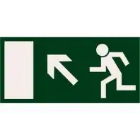 Hinweisschild Notausgang links oben