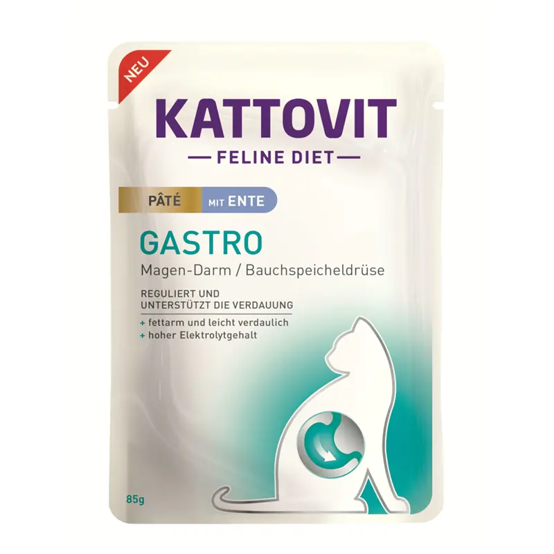 Kattovit Katzennassfutter Diet gastro Paté mit Ente 85 g
