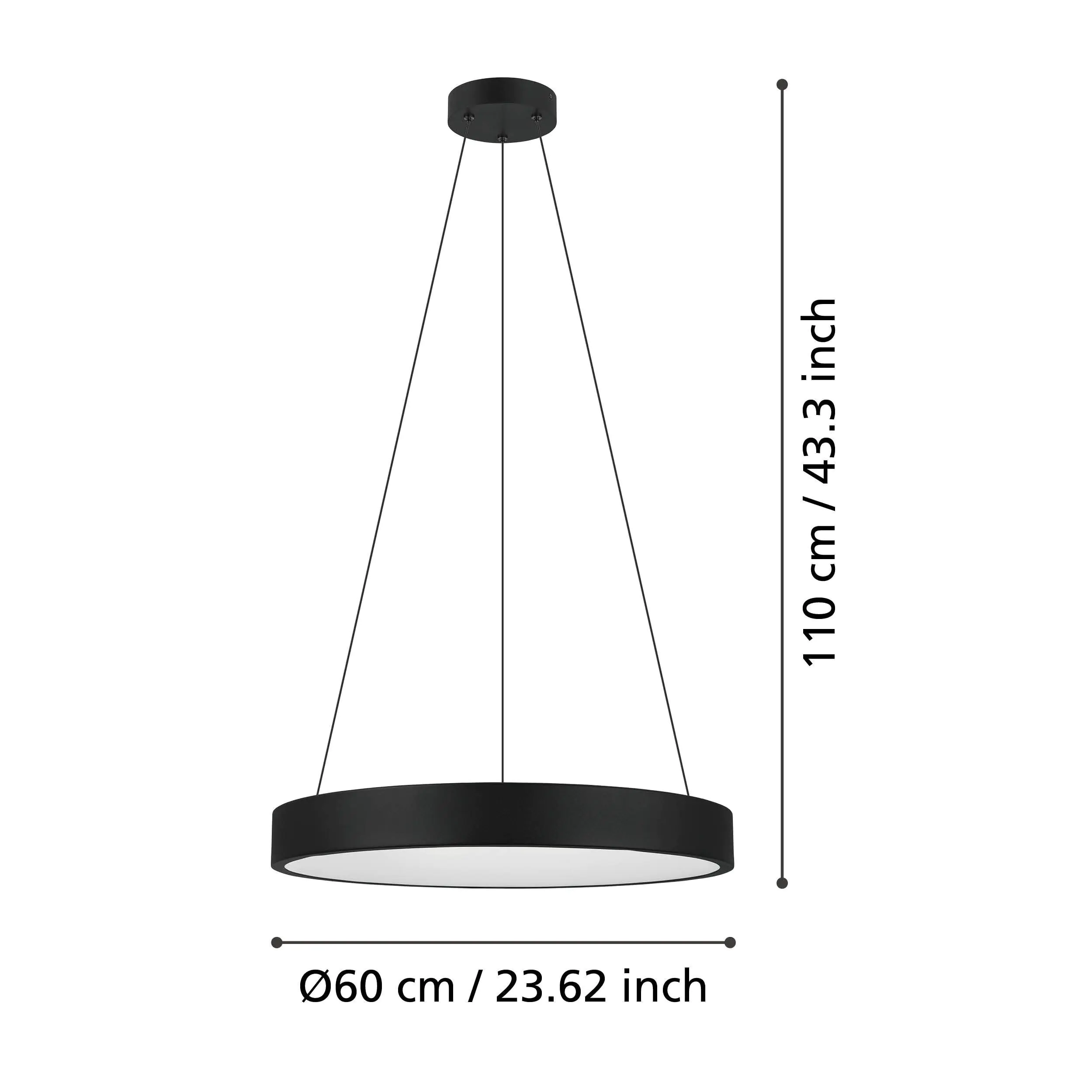 Eglo Connect LED Pendelleuchte Marghera-Z schwarz Ø 60 cm dimmbar, ww-kw Eglo Connect LED Pendelleuchte Marghera-Z schwarz Ø 60 cm dimmbar, ww-kw
