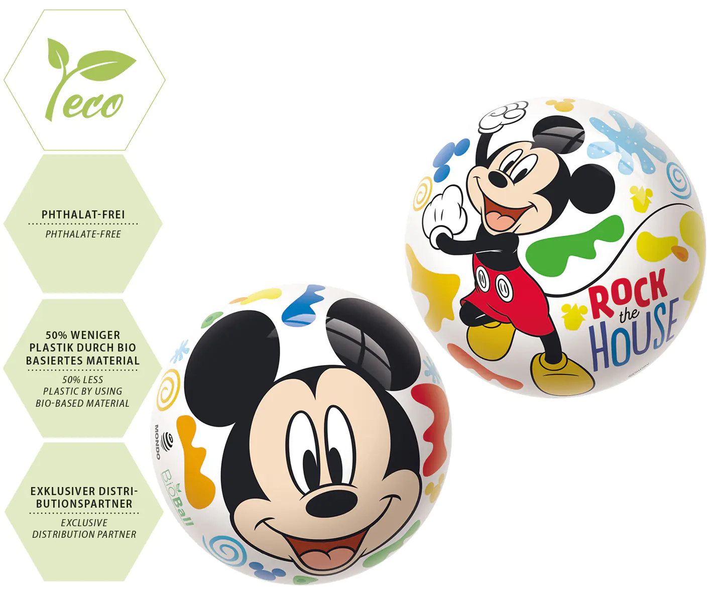 Happy People Micky Maus Ball aus Kunststoff 23 cm  Happy People Micky Maus Ball aus Kunststoff 23 cm