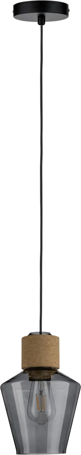 Paulmann Pendelleuchte Neordic Edla Rauchglas, Kork, Schwarz, max 20W