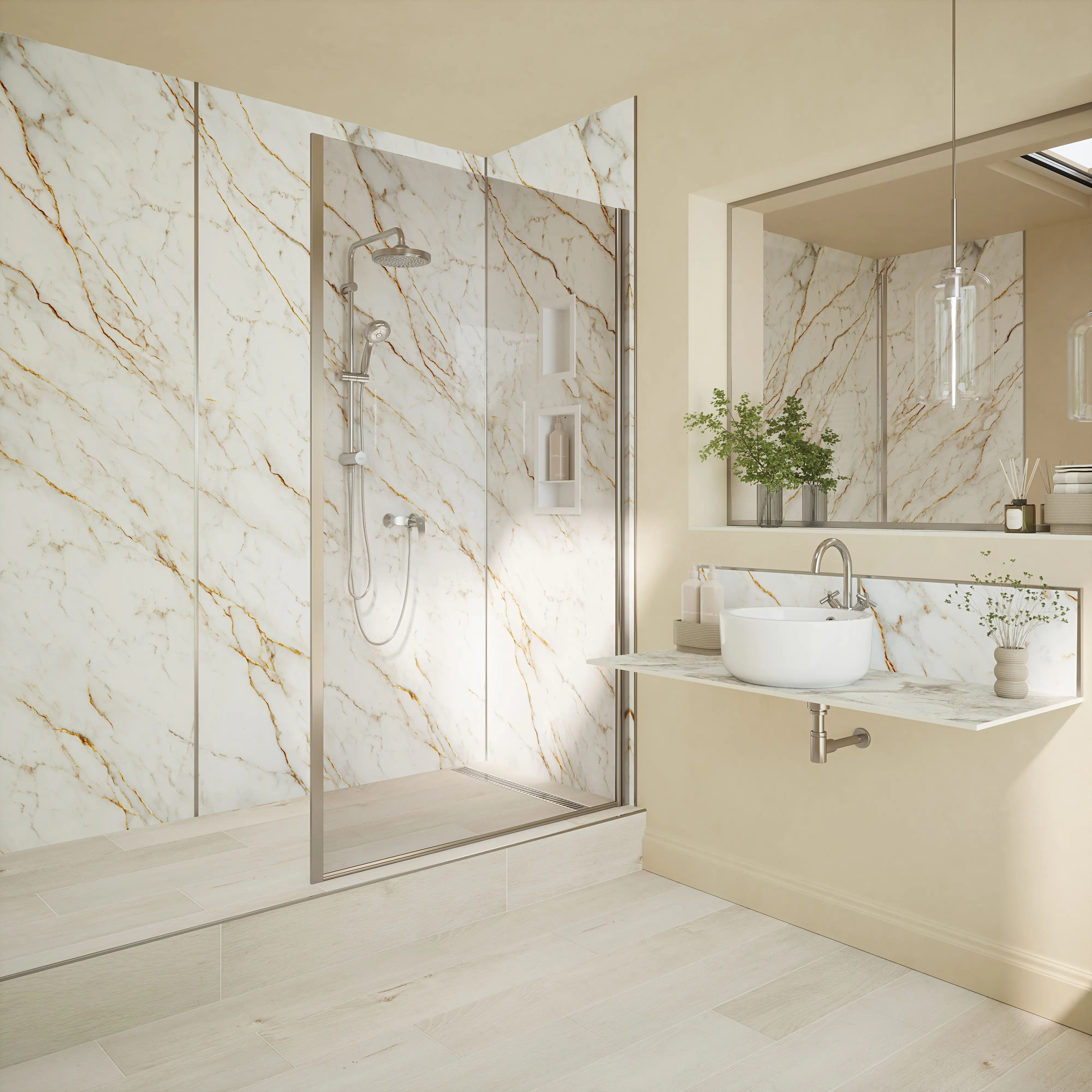 Wetwall Alloy Wandpaneel  Norris Marble 90 x 244 cm