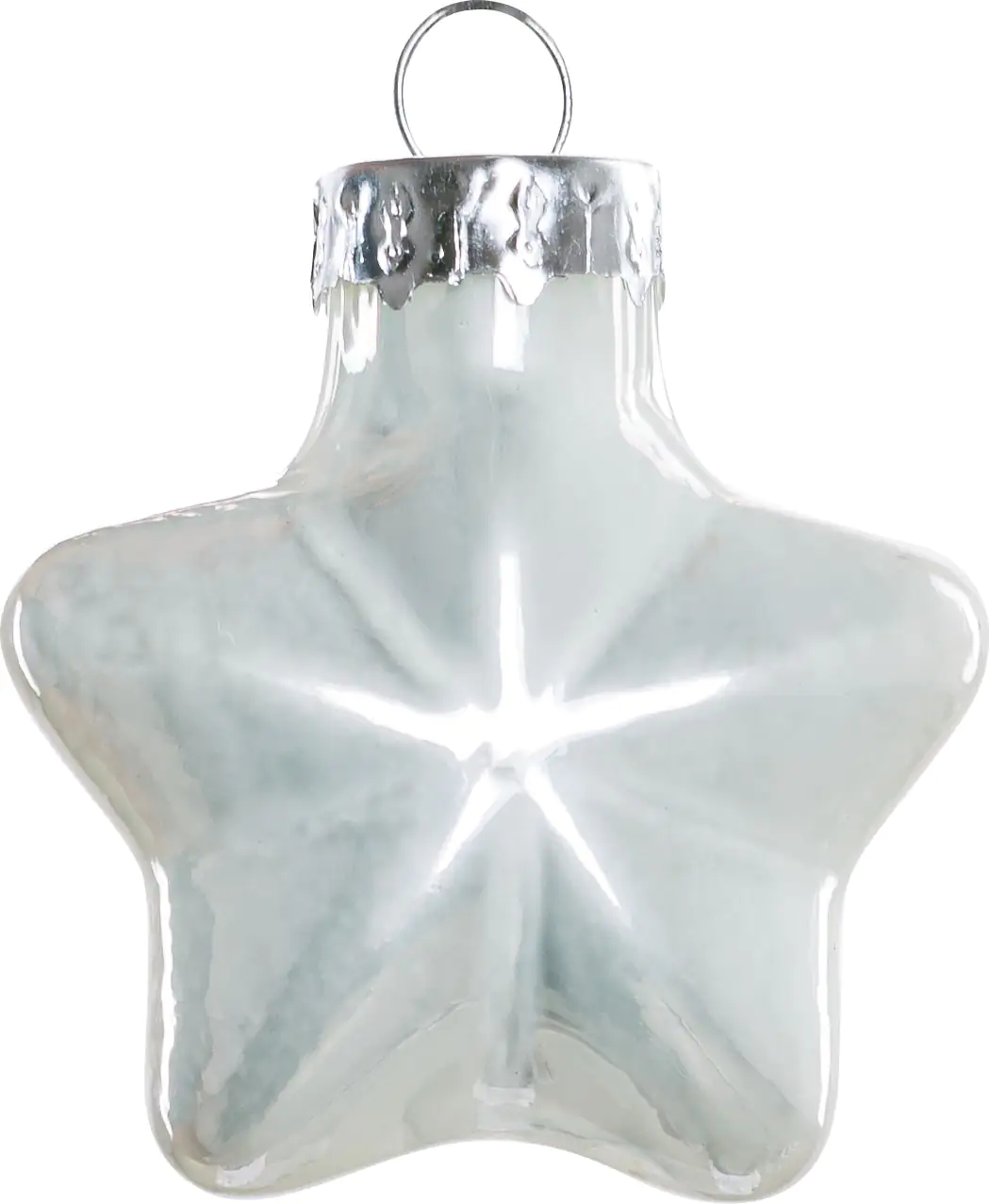 2076601538684_02 TrendLine Weihnachtskugeln Glas-Sterne 4 cm weiß 12 Stück