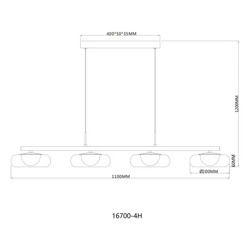 Globo Hängeleuchte Carlene 110 x 120 cm L x H schwarz matt