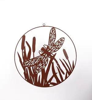 TrendLine Aufhänger Metall Libelle Ø 40 cm rusty TrendLine Aufhänger Metall Libelle Ø 40 cm rusty