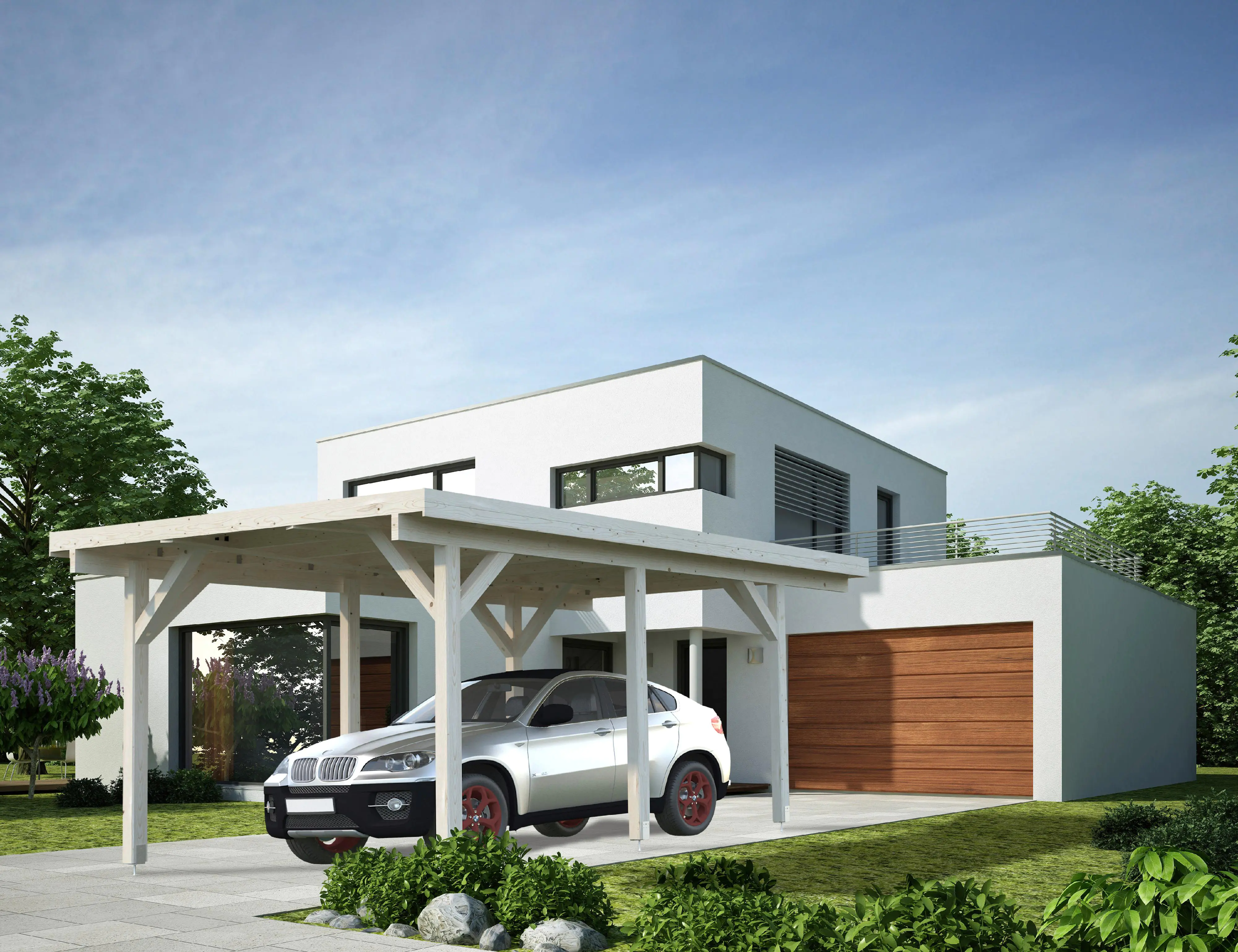 Palmako Carport Karl 315 x 372 cm naturbelassen