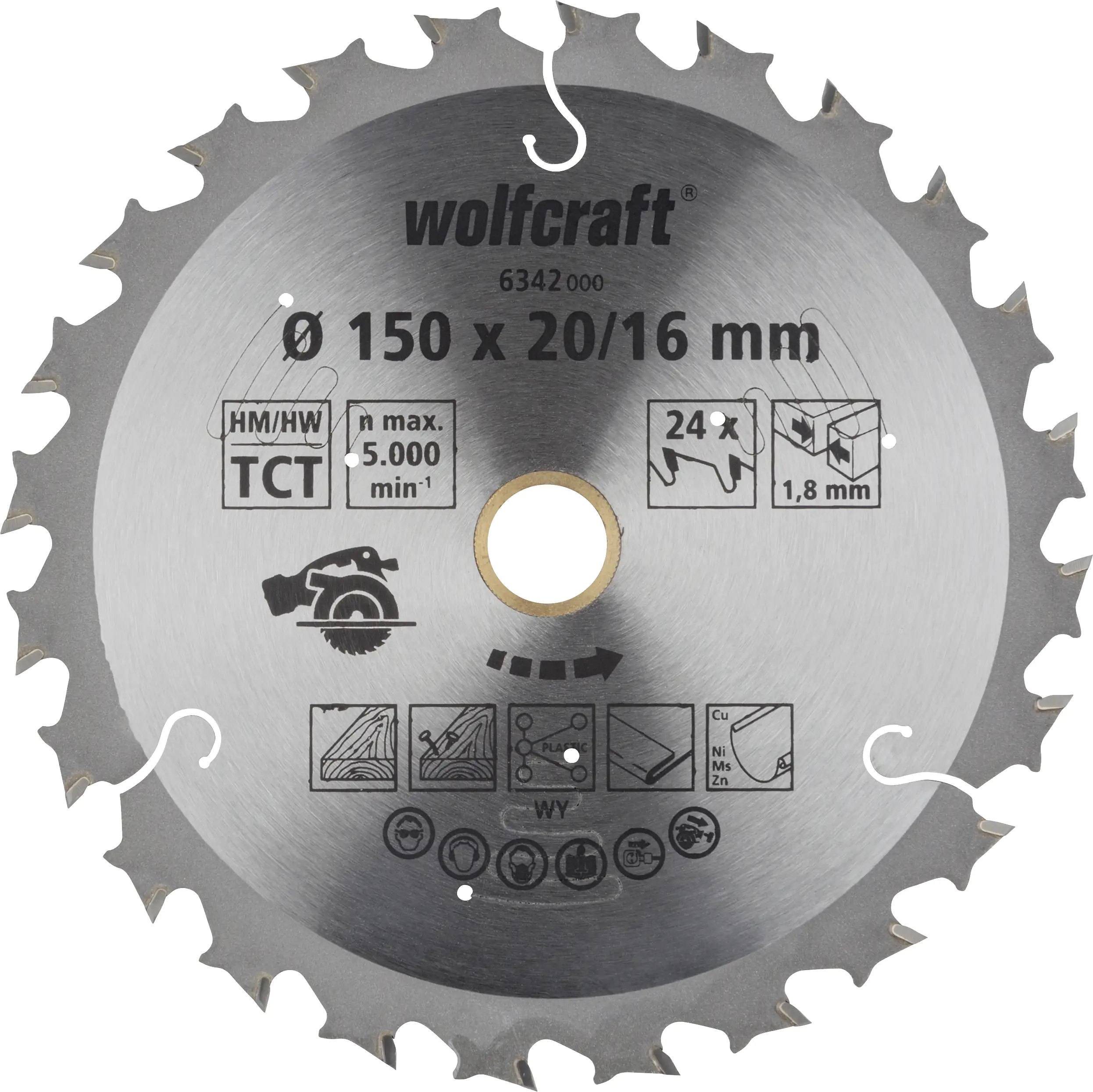 Wolfcraft Kreissägeblatt 150 x 10 mm Hartmetall