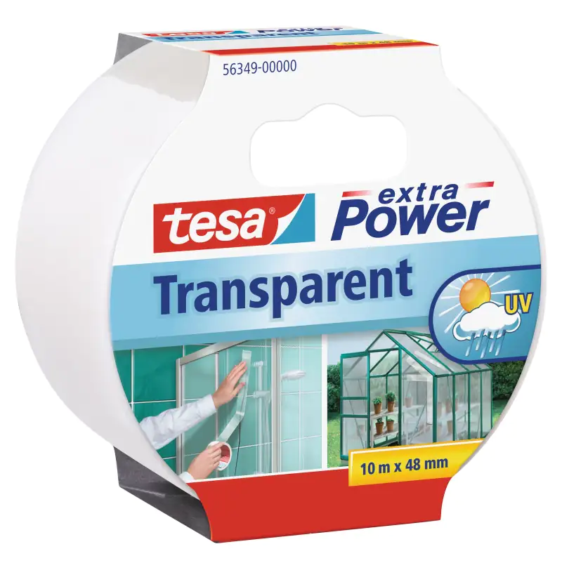 tesa extra Power Klebeband UV 10 m x 48 mm, transparent