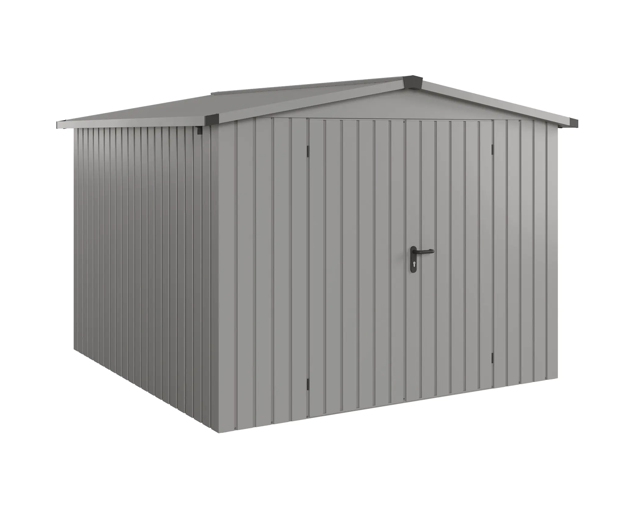EcoStar Metallgerätehaus Euroline ESD10 aluminiumgrau 262 x 262 cm 2-flg. EcoStar Metallgerätehaus Euroline ESD10 aluminiumgrau 262 x 262 cm 2-flg.