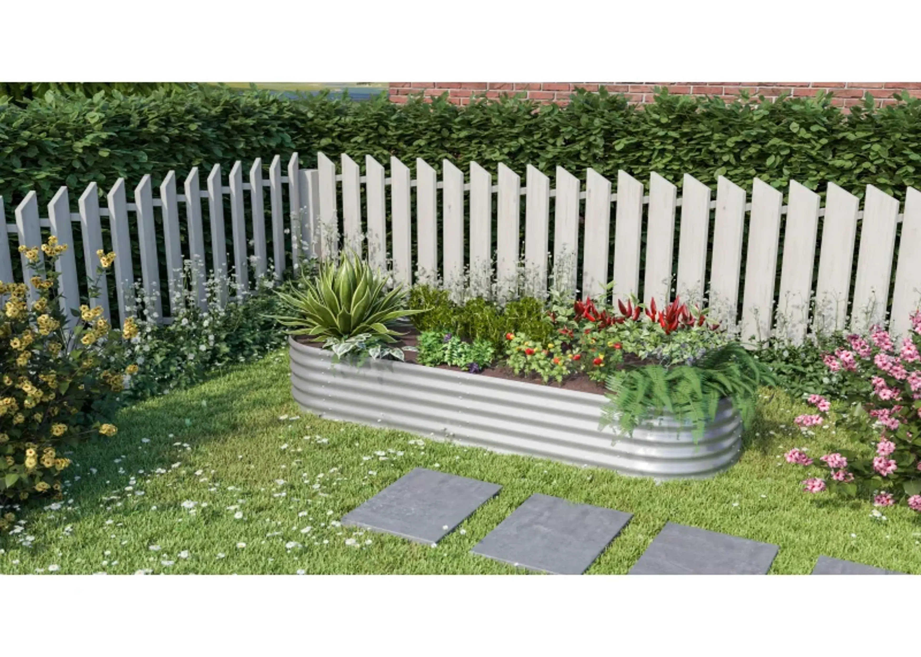 Vitavia Erweiterung Stretched zu Hochbeet 401 80 x 40 cm alublank