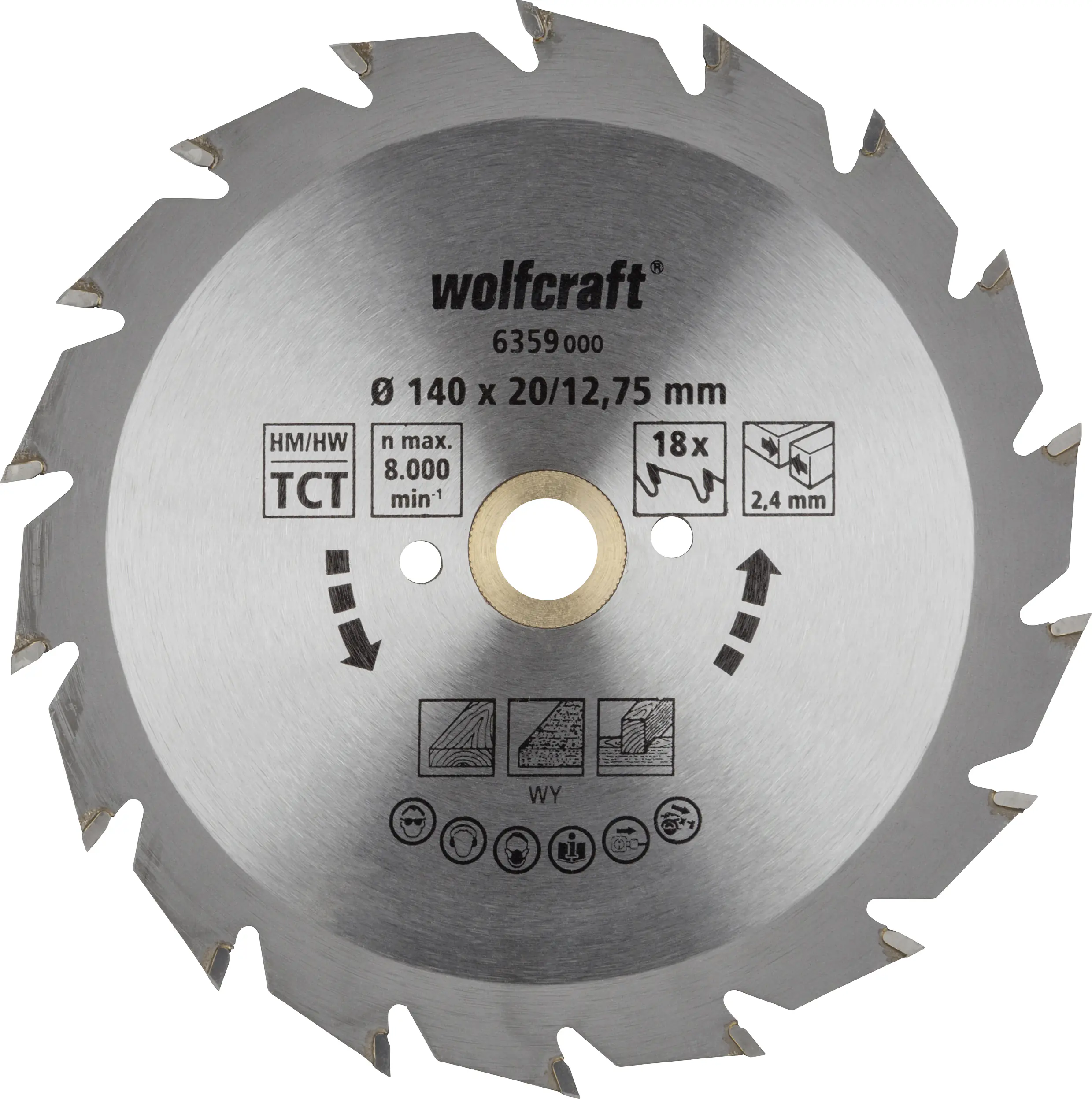 Wolfcraft Kreissägeblatt Serie grün Ø 140 mm Bohrung Ø 20 mm Wolfcraft Kreissägeblatt Serie grün Ø 140 mm Bohrung Ø 20 mm