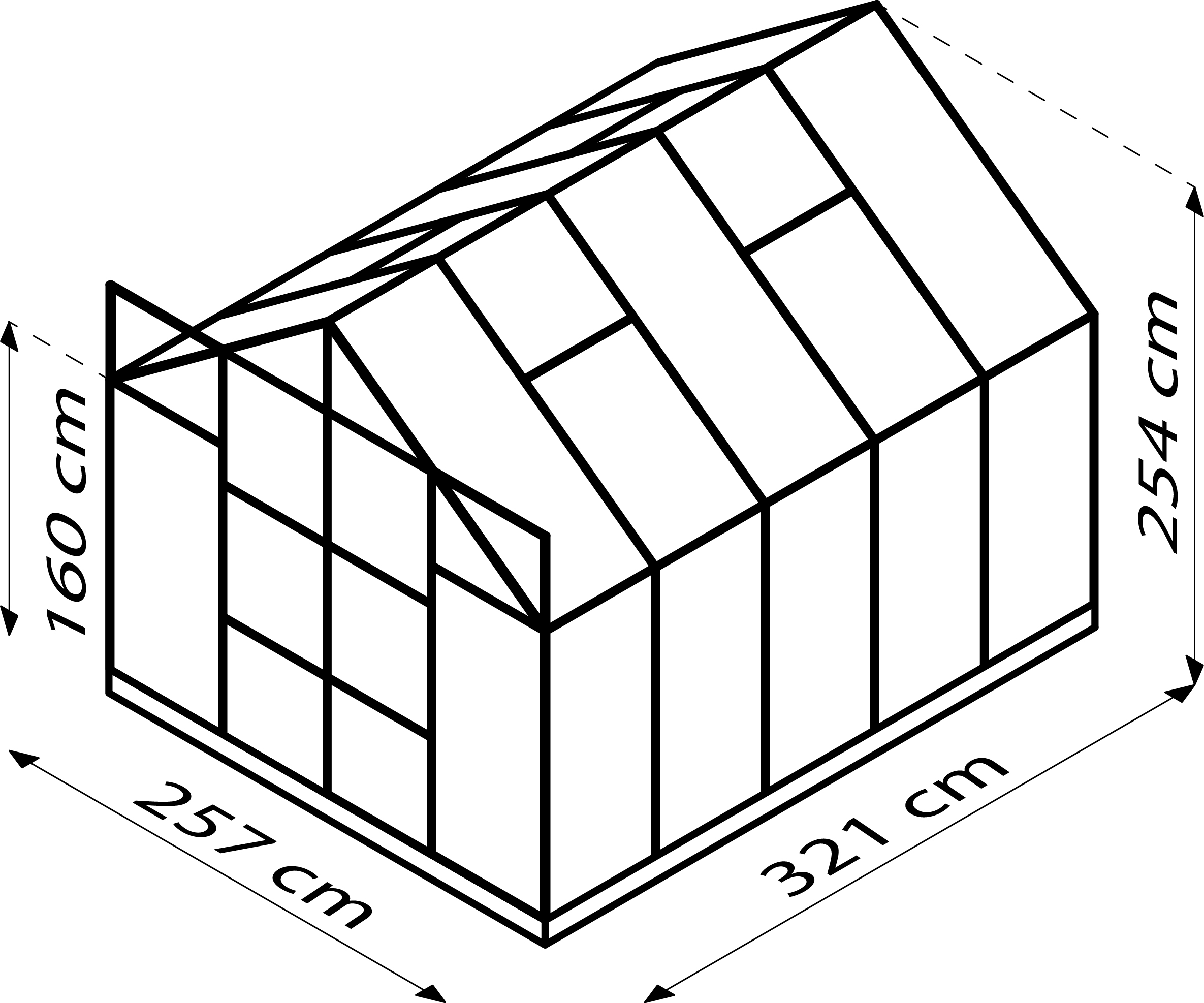 Vitavia Gewächshaus-Set Uranus 8300 HKP 6 mm alu 254 x 317 cm 