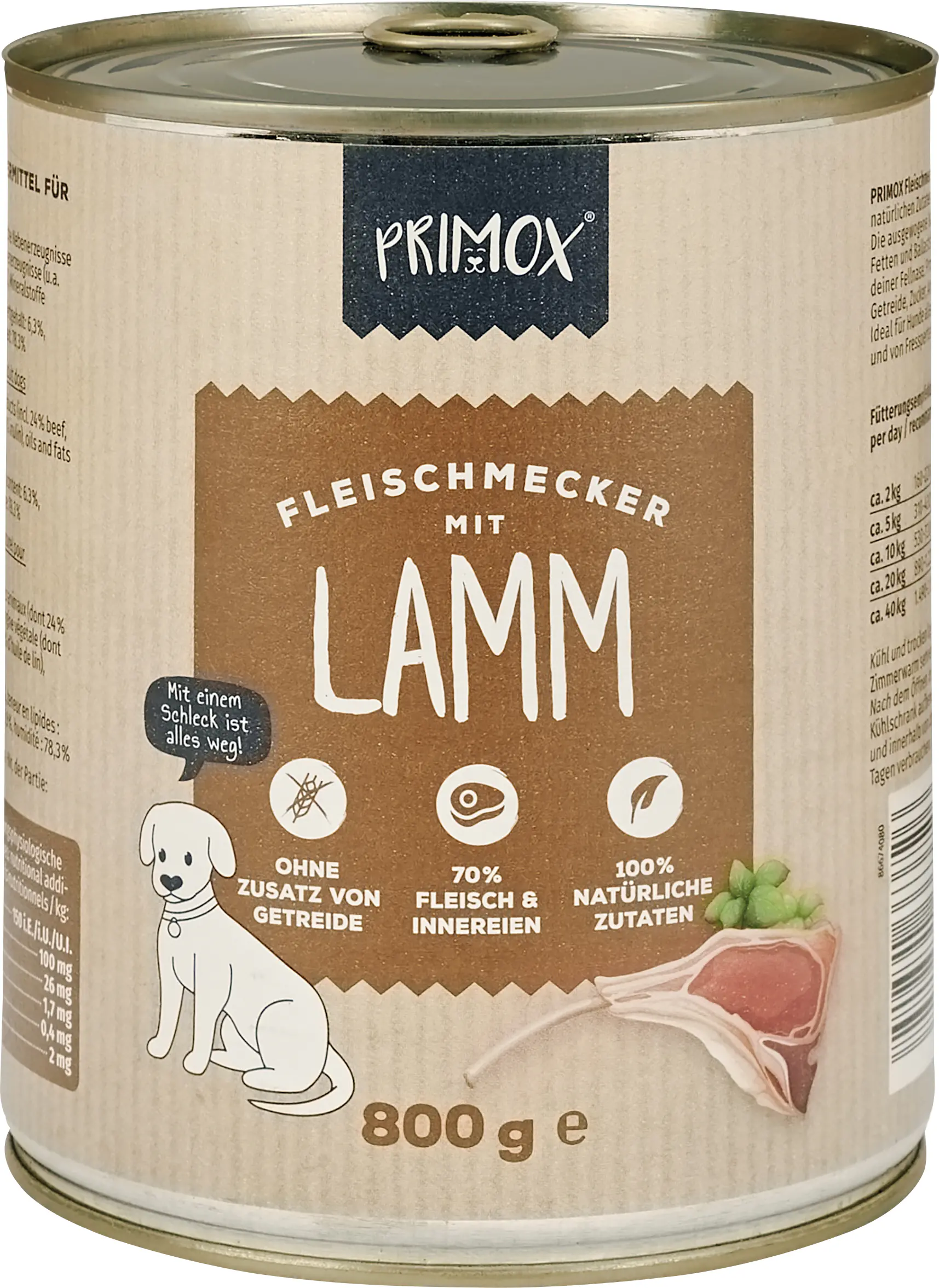 Primox Hundenassfutter Adult getreidefrei 800 g Lamm